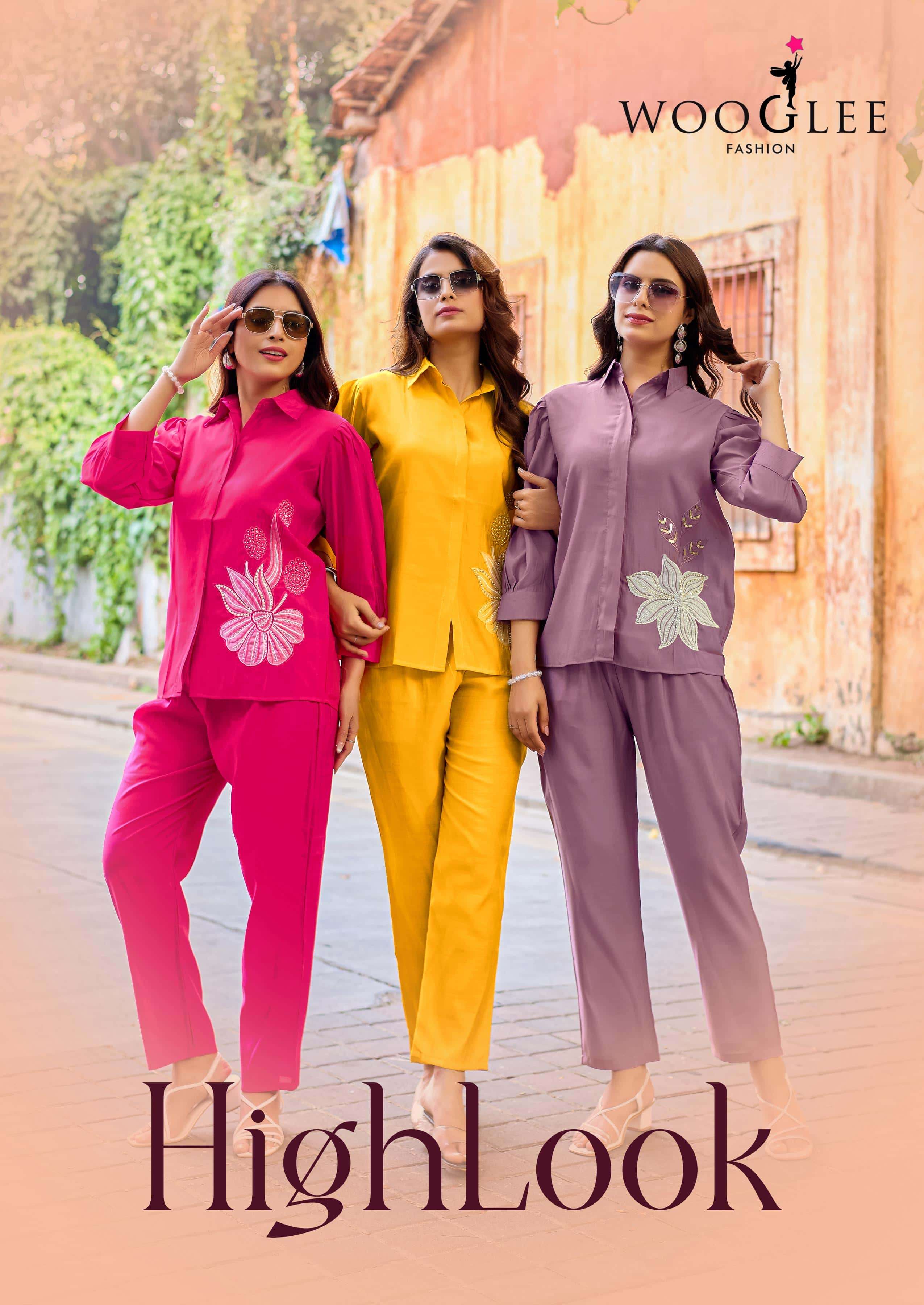 WOOGLEE HIGH LOOK 2001 TO 2006 SERIES PURE VISCOSE SILK CO-ORD SET-00014
