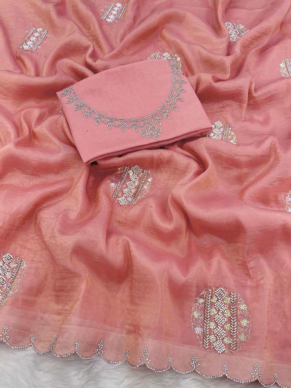YARA BY ASLIWHOLESALE GOLD CRUSH HANDWORK SAREES-00321