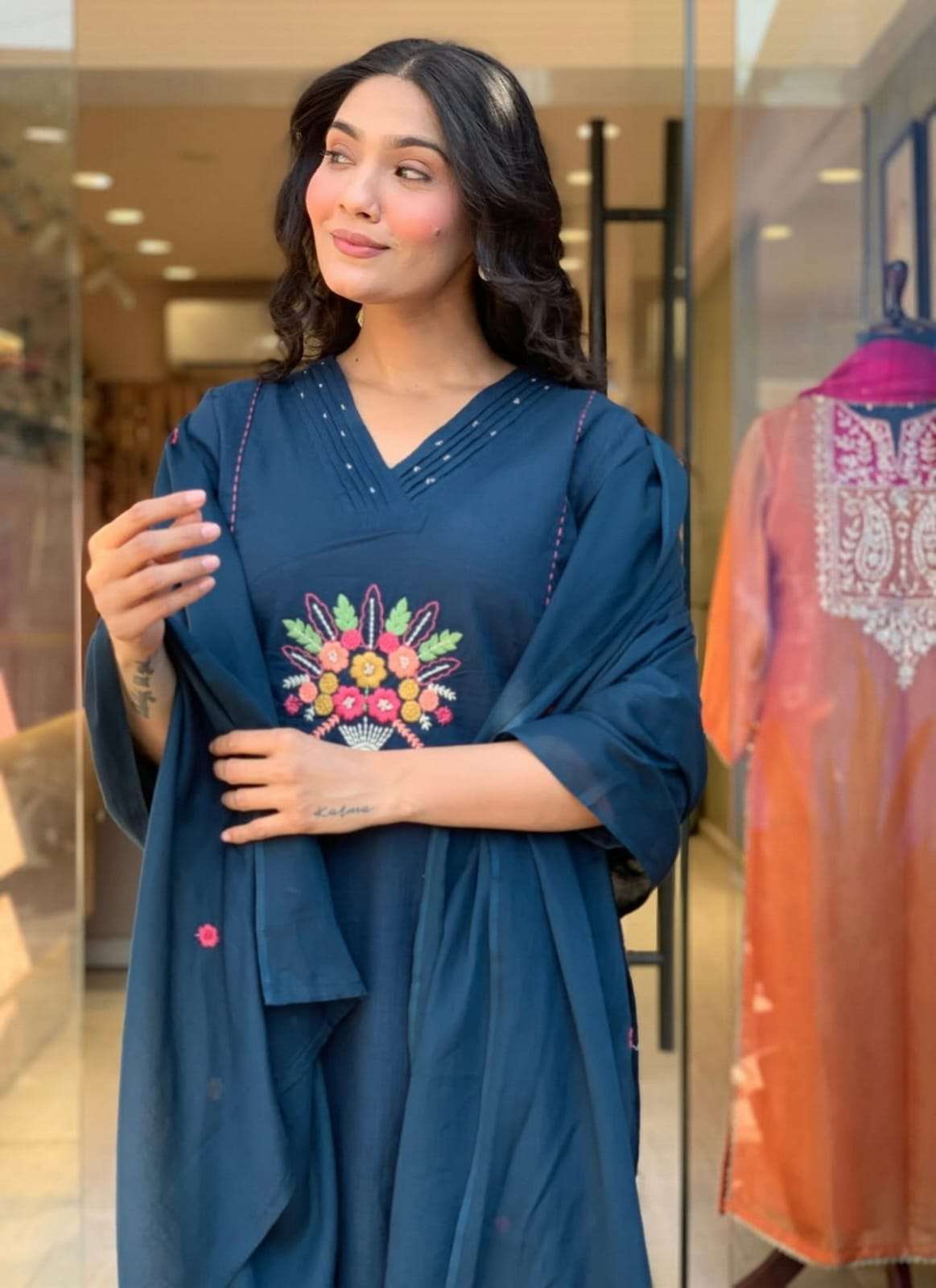 YD-081 BY ASLIWHOLESALE RAYON WITH EMBROIDERY STITCHED DRESSES-00104