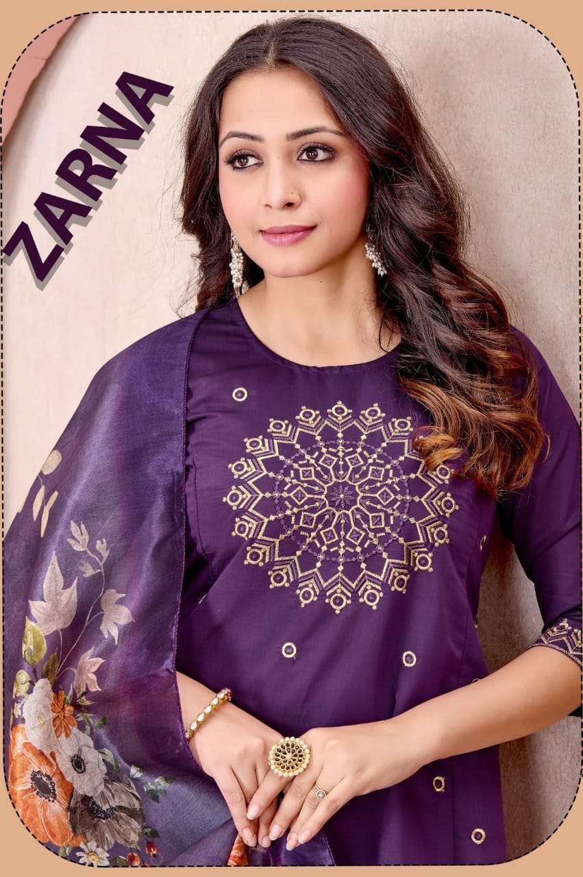 ZARNA BY ASLIWHOLESALE ROMAN EMBROIDERY STITCHED ANARKALI SET-00320