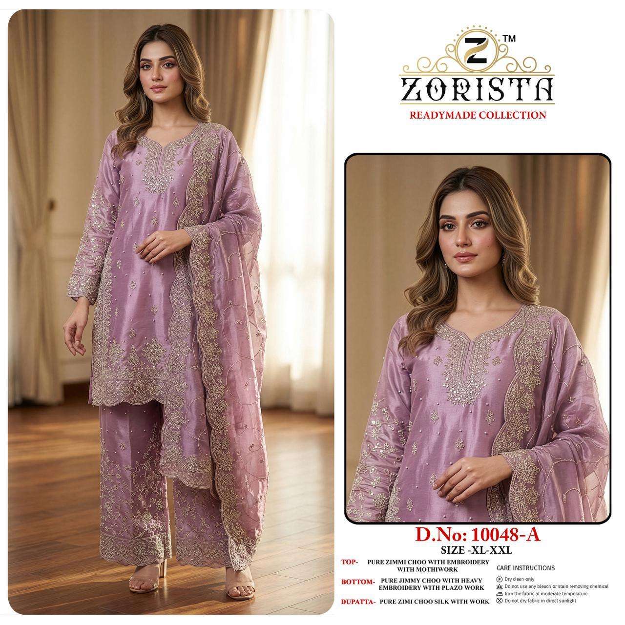 ZORISTA 10048 A TO C SERIES JIMMY CHOO EMBROIDERY PAKISTANI STITCHED SUIT-00201