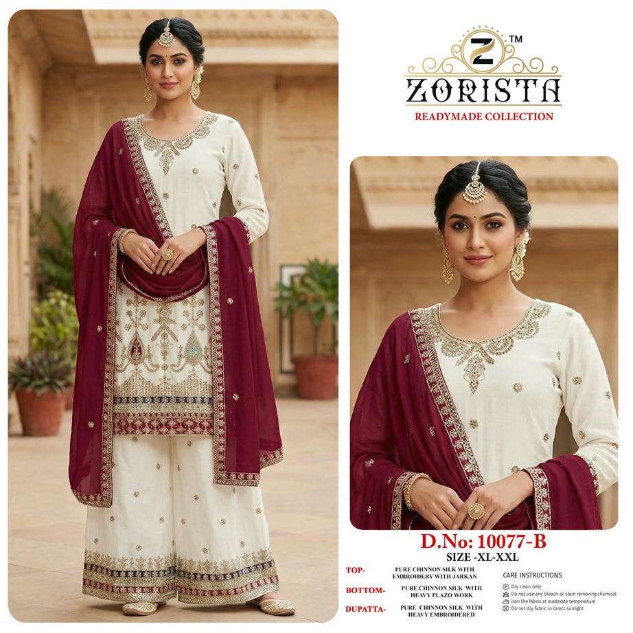 ZORISTA 10077 A TO D SERIES CHINON EMBROIDERY PAKSITANI SUIT SET-00201