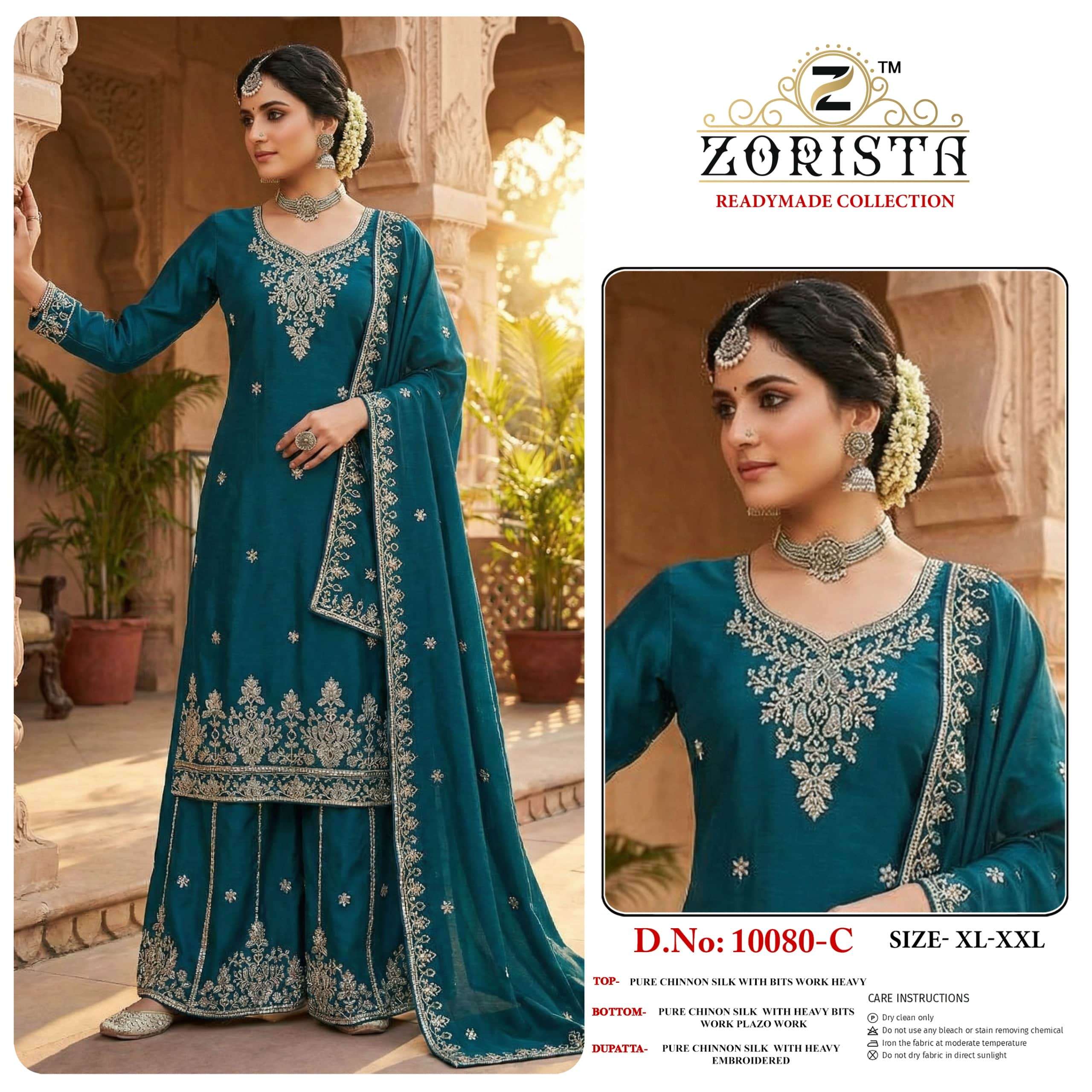 ZORISTA 10080 A TO D SERIES CHINON EBROIDERY PAKISTANI PREMIUM DRESSES-00201