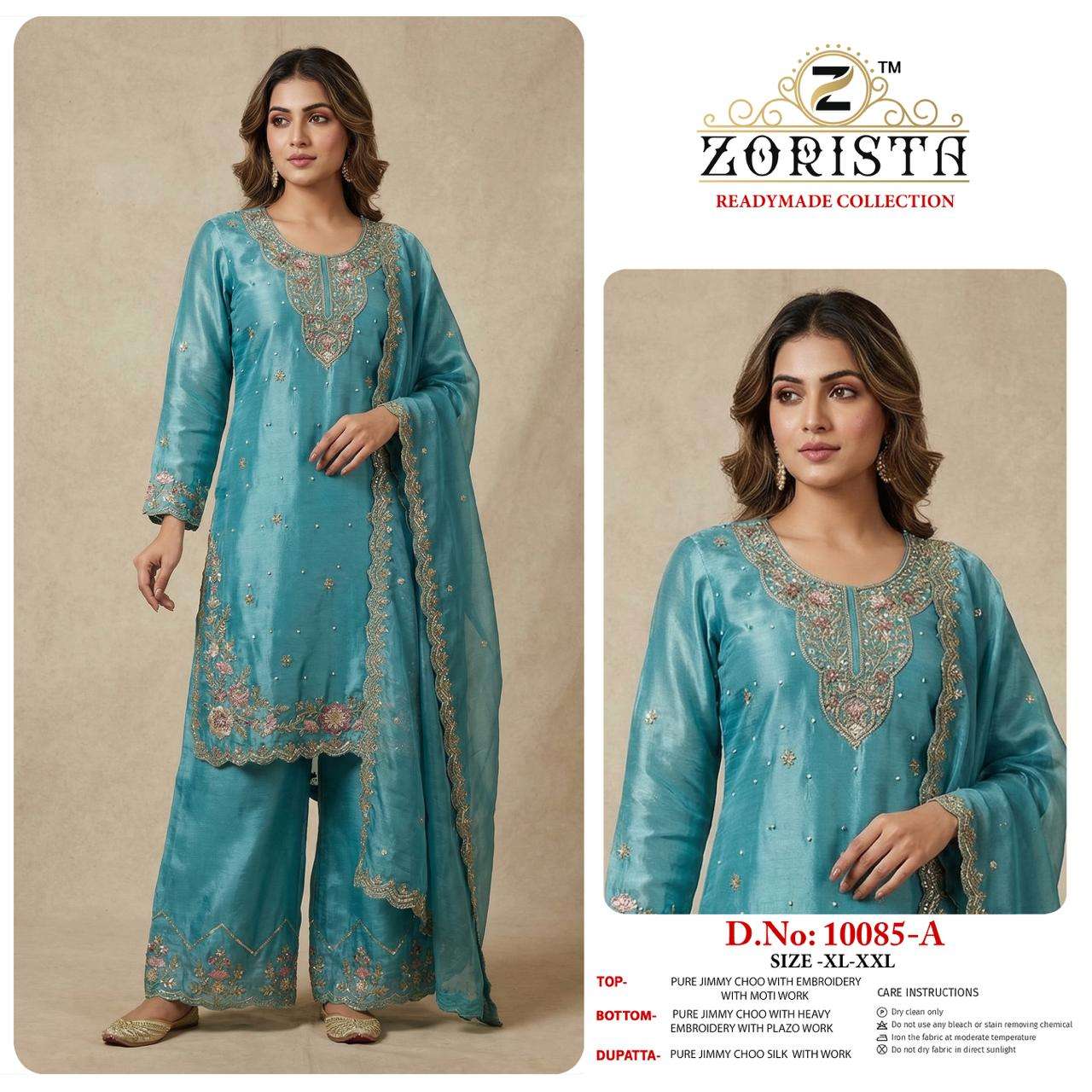 ZORISTA 10085 A TO D SERIES PURE JIMMY CHOO SILK PAKISTANI DRESSES-00201