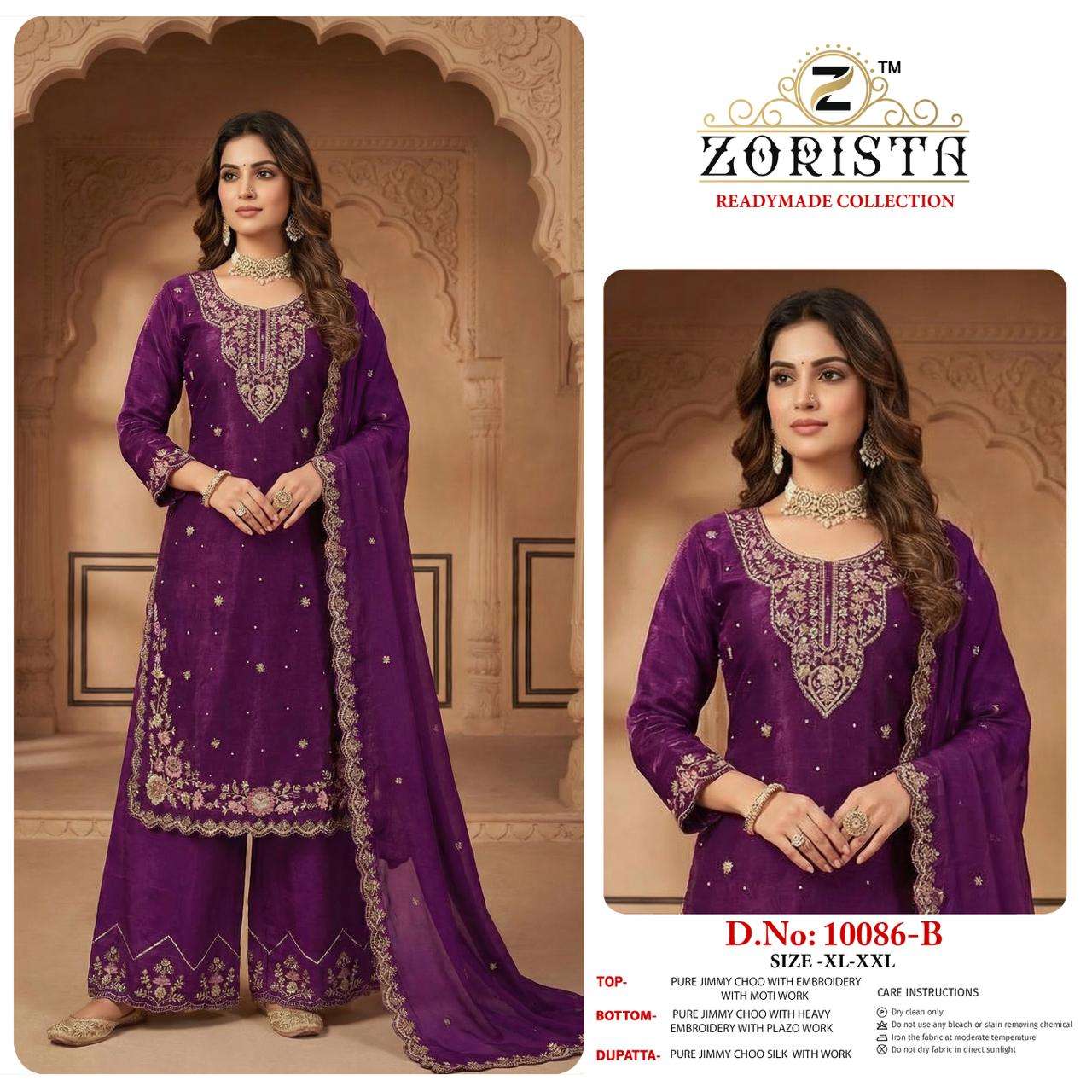 ZORISTA 10086 A TO D JIMMY CHOO PREMIUM EMBROIDERY PAKISTANI SUIT SET-00201