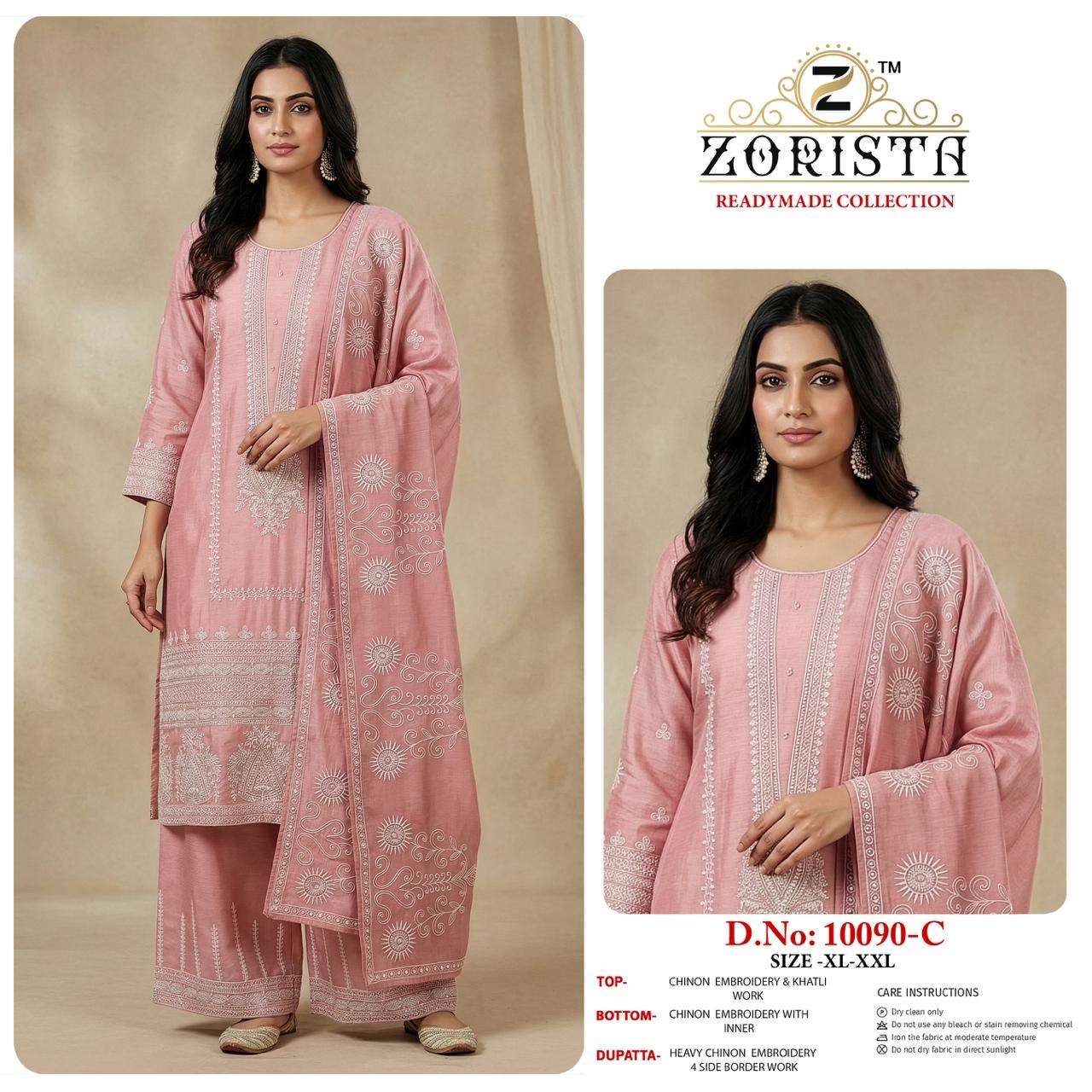 ZORISTA 10090  A TO D SERIES CHINON SILK PREMIUM EMBROIDERY PAKISTANI SUIT SET-00201