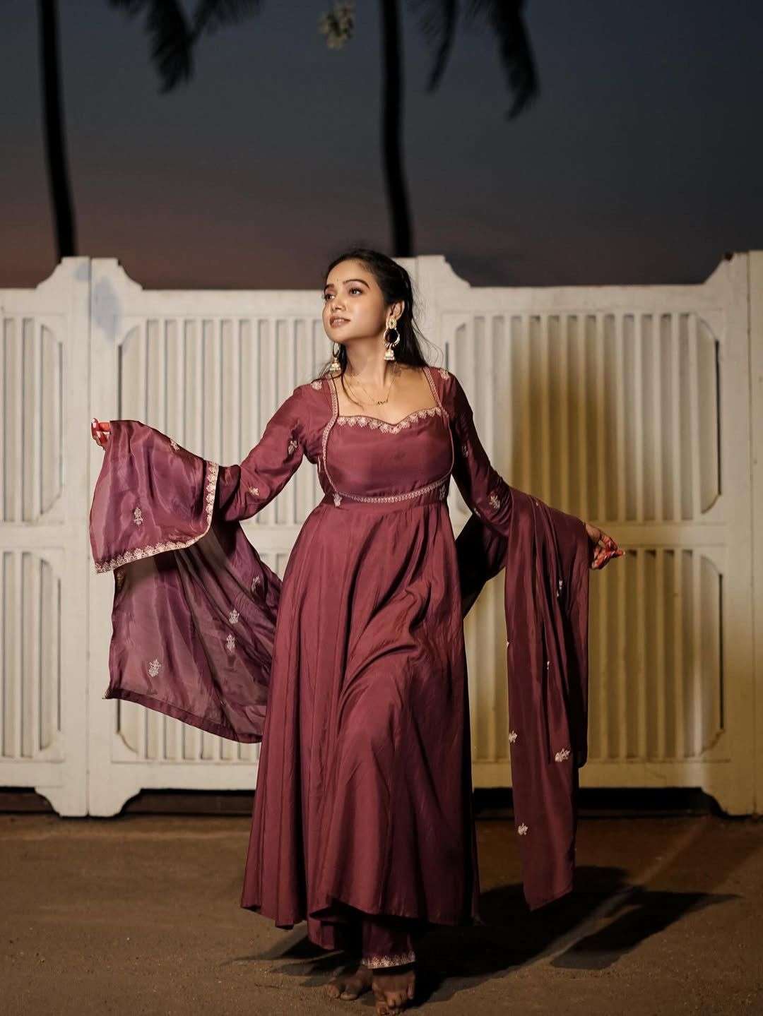 1605 HIT COLOUR BY ASLIWHOLESALE HEAVY ORGANZA SILK STITCHED DRESSES - 00241