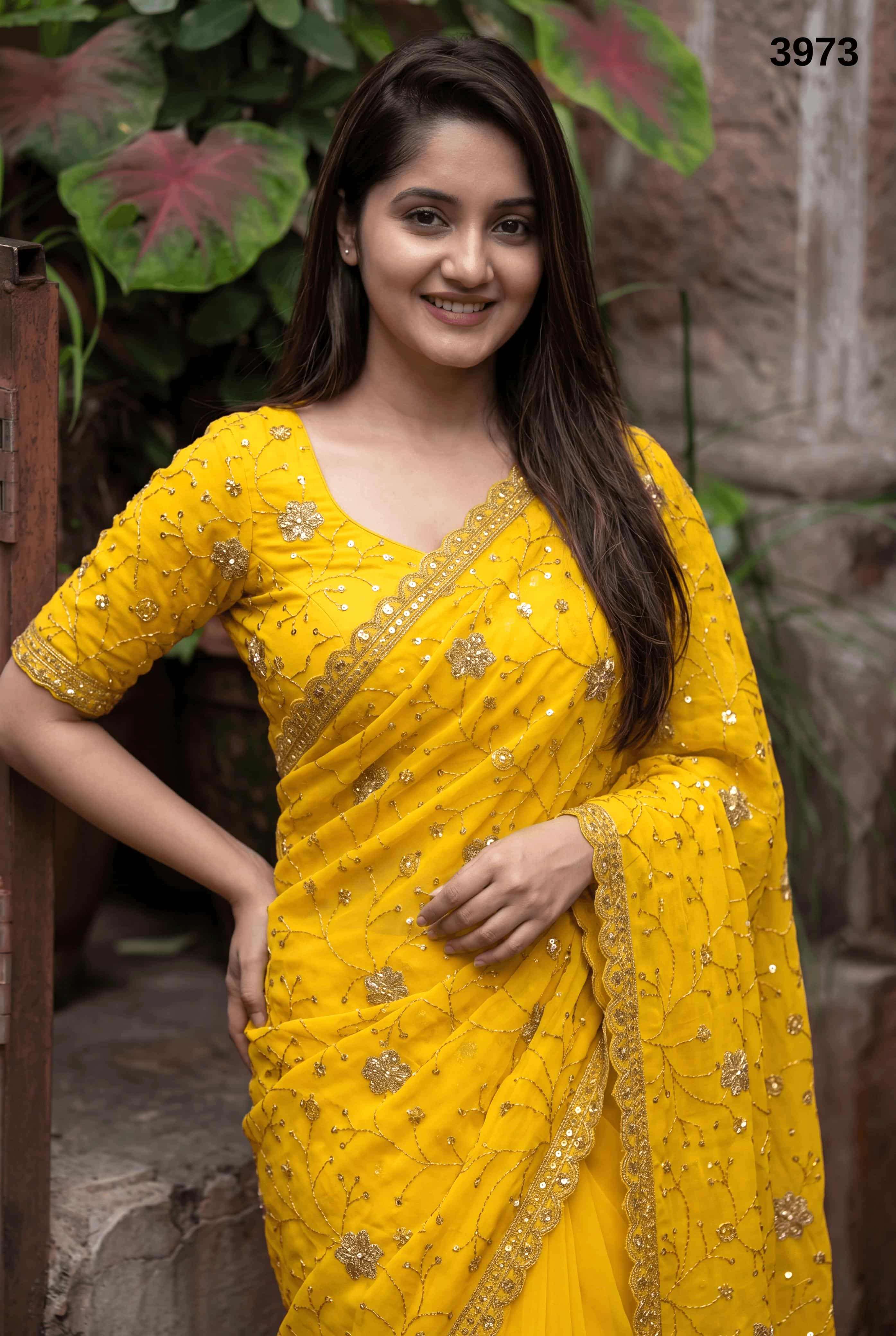 3973 COLOUR BY ASLIWHOLESALE SILK ZARI AND SEQUNCE WORK SAREES - 00103