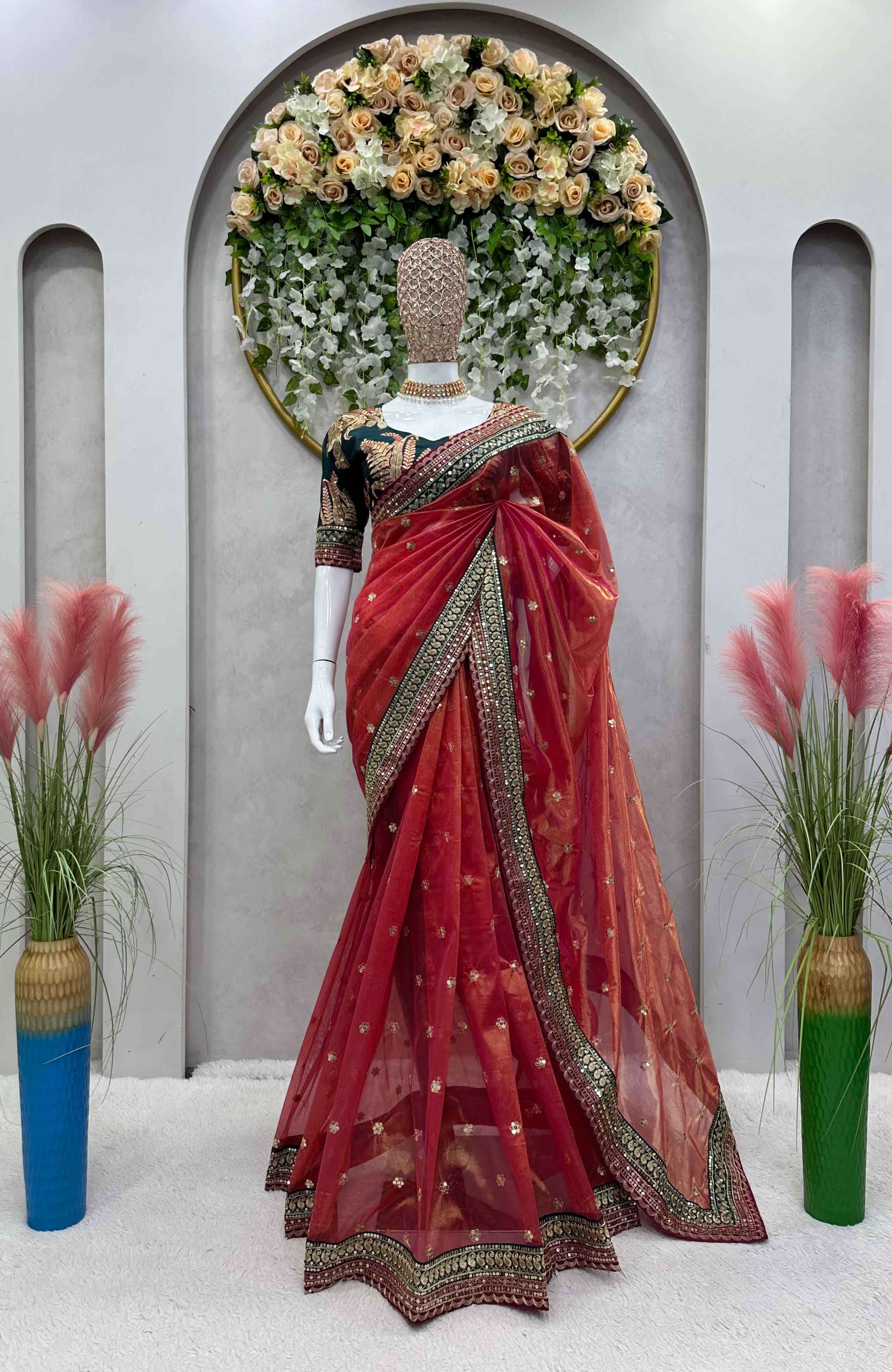 470 HIT COLOUR BY ASLIWHOLESALE NET THREAD WITH SEQUNCE SAREES - 00241
