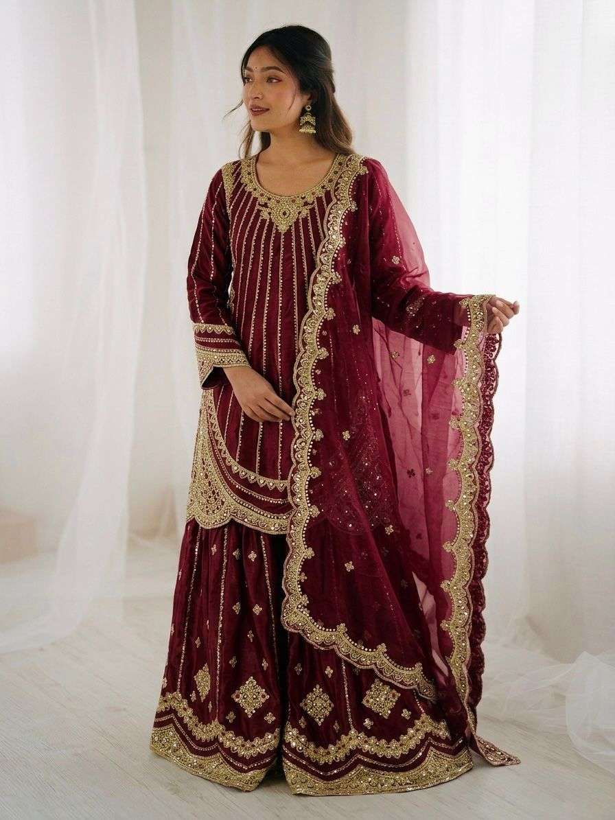 5342 HIT COLOUR BY ASLIWHOLESALE FENDY SILK EMBROIDERY SEQUNCE WORK DRESSES - 00262