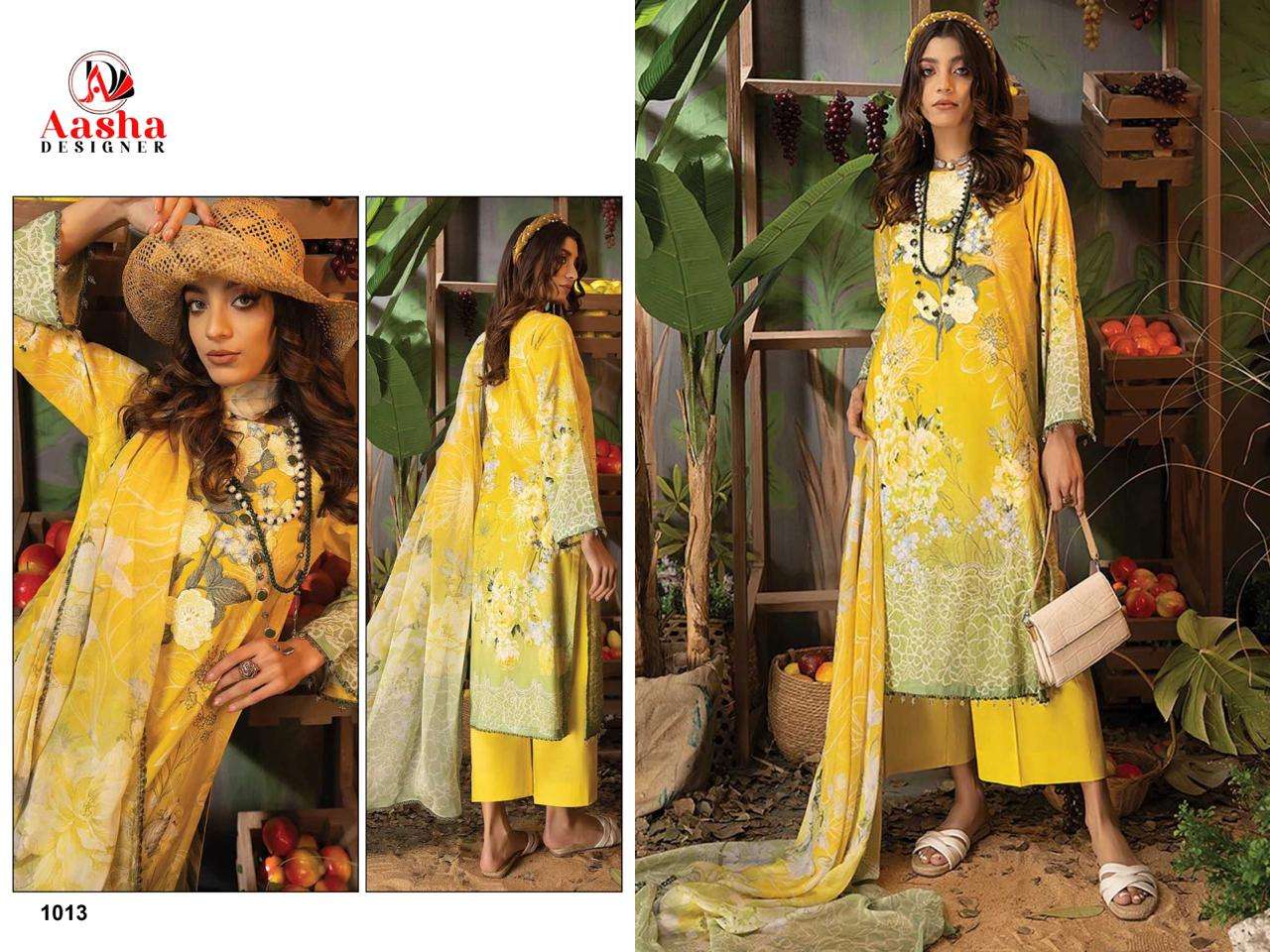 AASHA DESIGNER 1013 SERIES COTTON PRINTED PREMIUM PAKISTANI DRESSES-00062