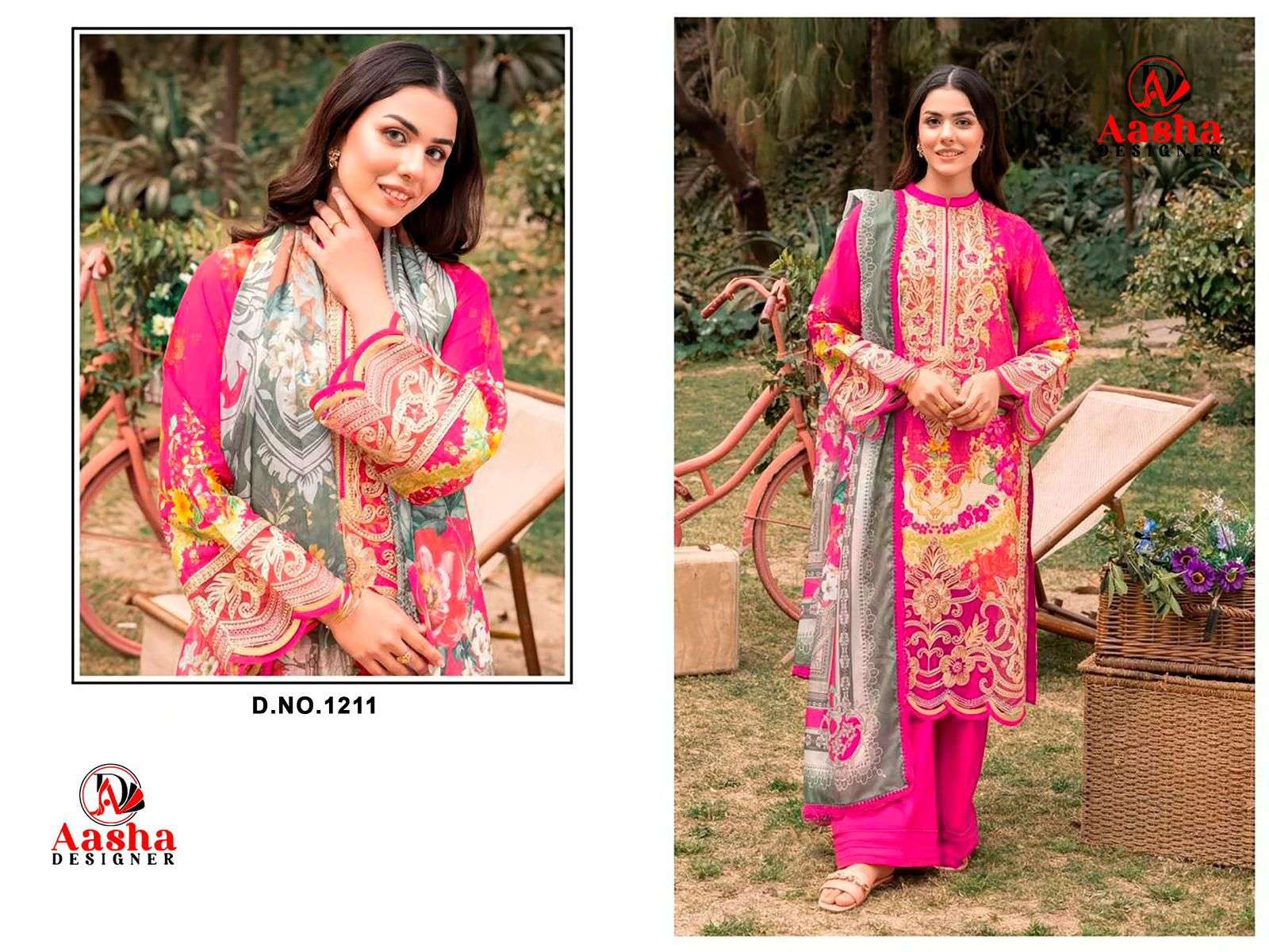 AASHA DESIGNER 1211 SERIES COTTON PRINTED EMBROIDERY PAKISTANI DRESS-00062
