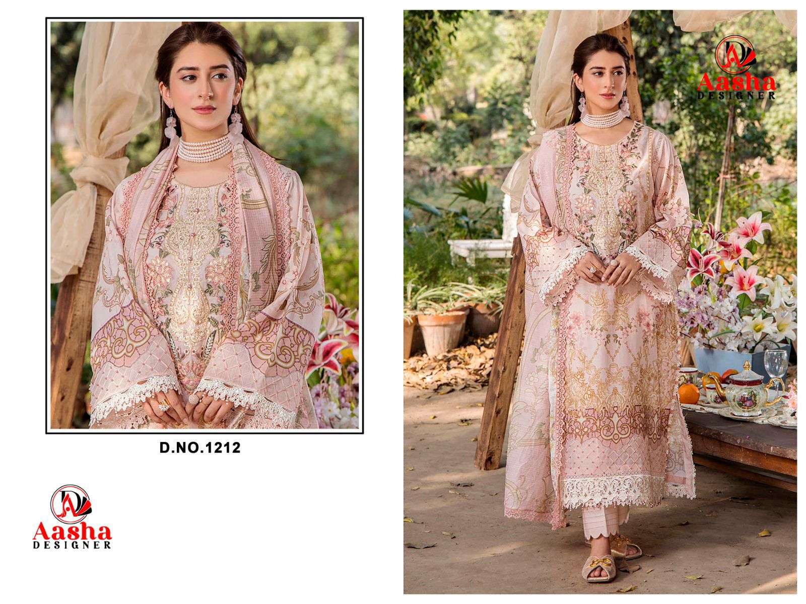 AASHA DESIGNER 1212 SERIES COTTON PRINTED EMBROIDERY PAKISTANI DRESS-00062