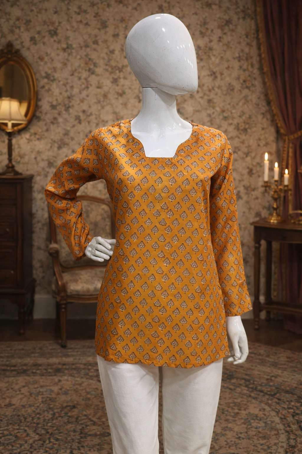 AAWIYA  RJ-08 MUSLIN STITCHED DIGITAL PRINTED KURTIS-00060