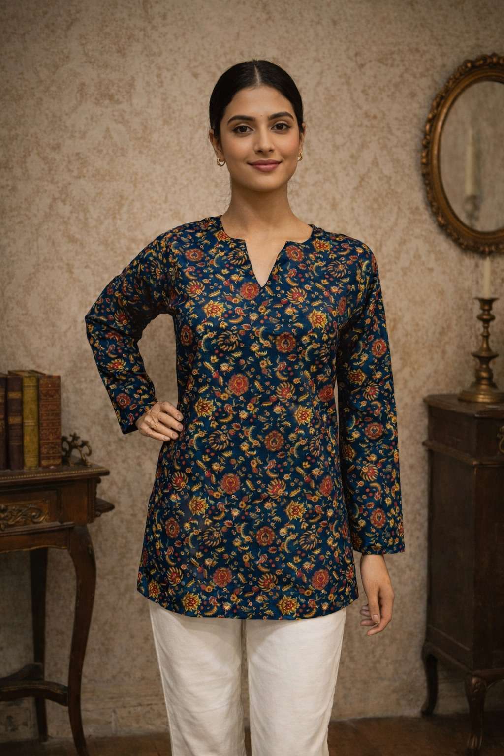 AAWIYA RJ-25 MUSLIN PREMIUM PRINTED STITCHED KURTIS-00060
