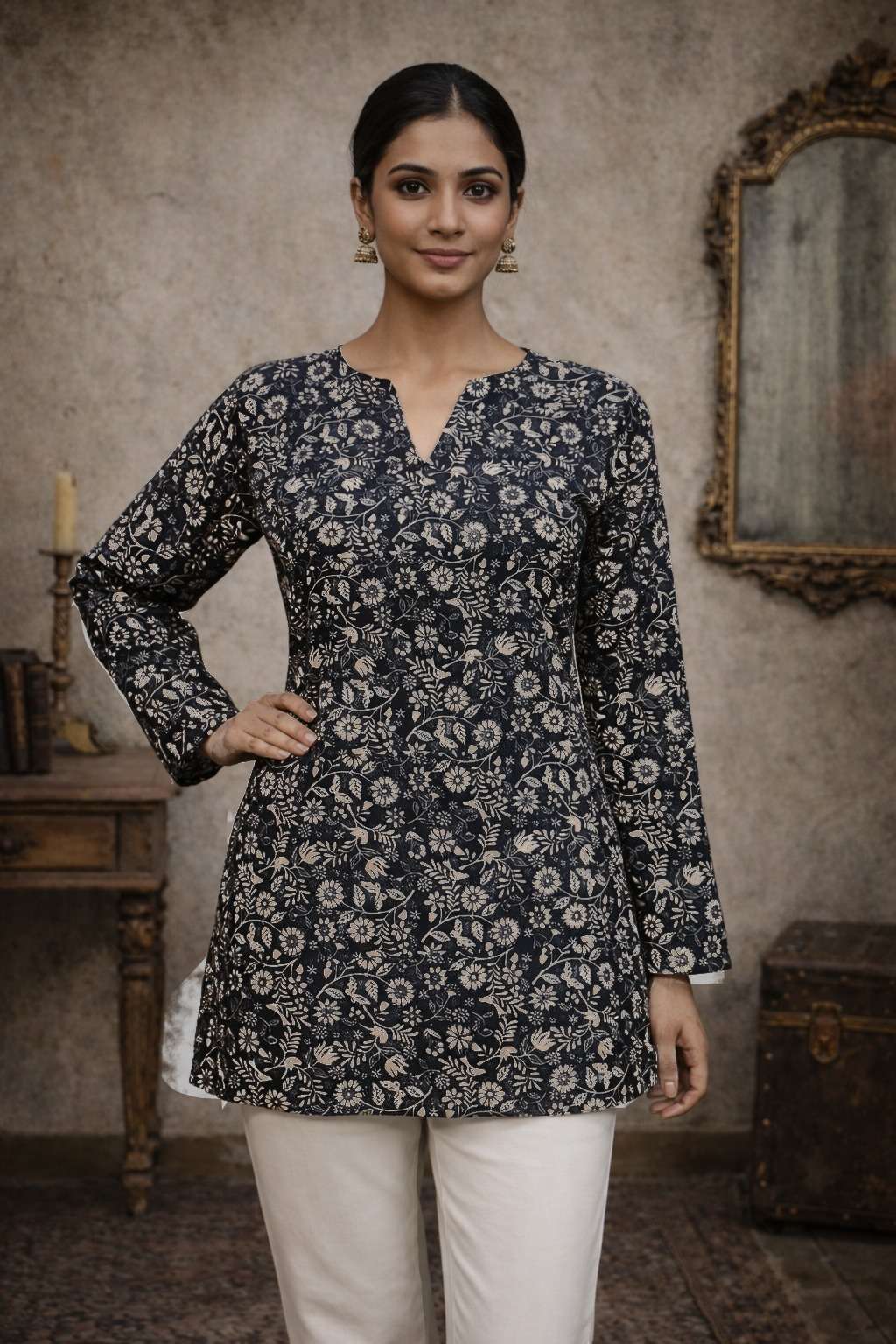AAWIYA RJ-32 MUSLIN PREMIUM PRINTED STITCHED KURTIS-00060