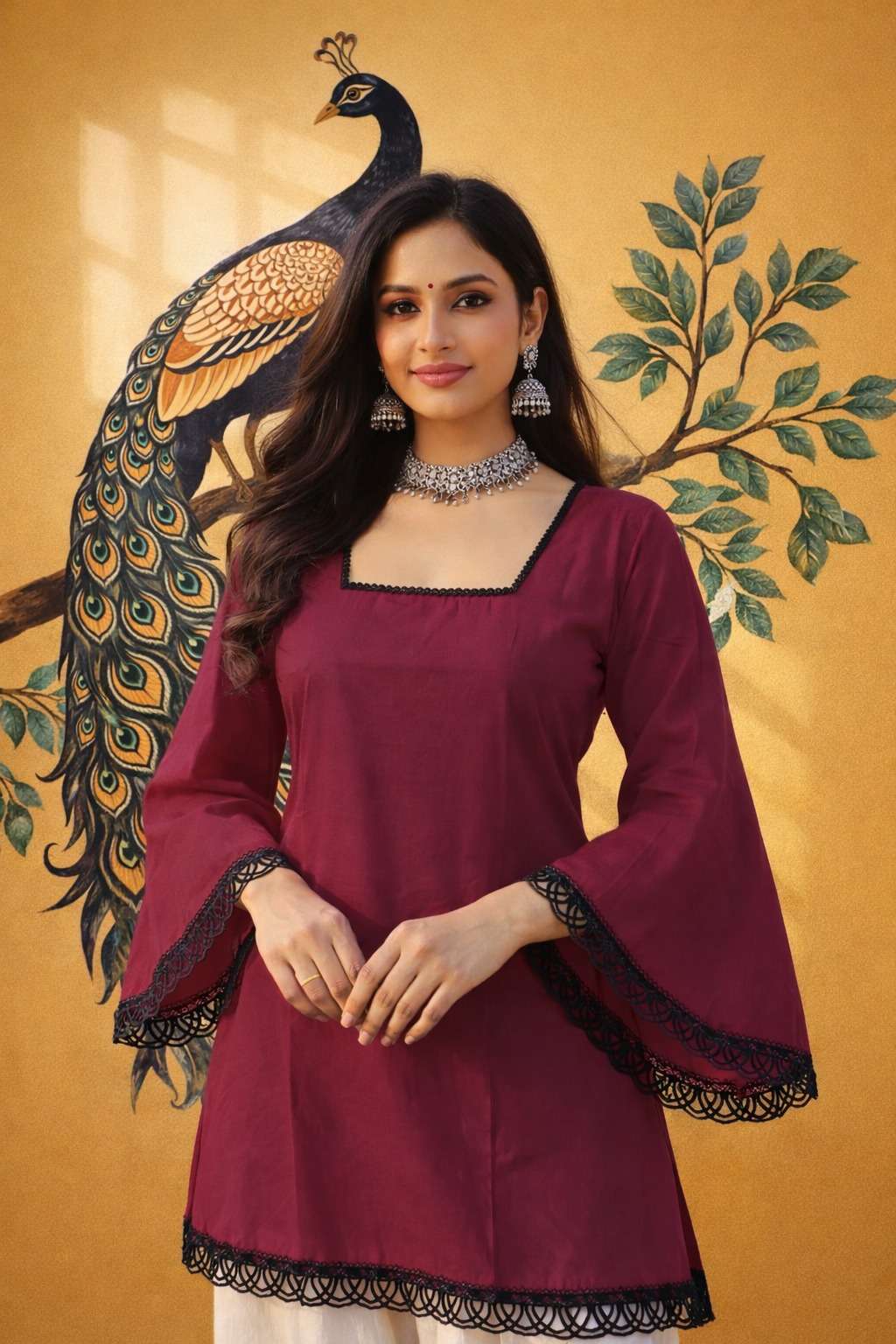 AAWIYA RJ-35 ROMAN SILK STITCHED KURTIS-00060