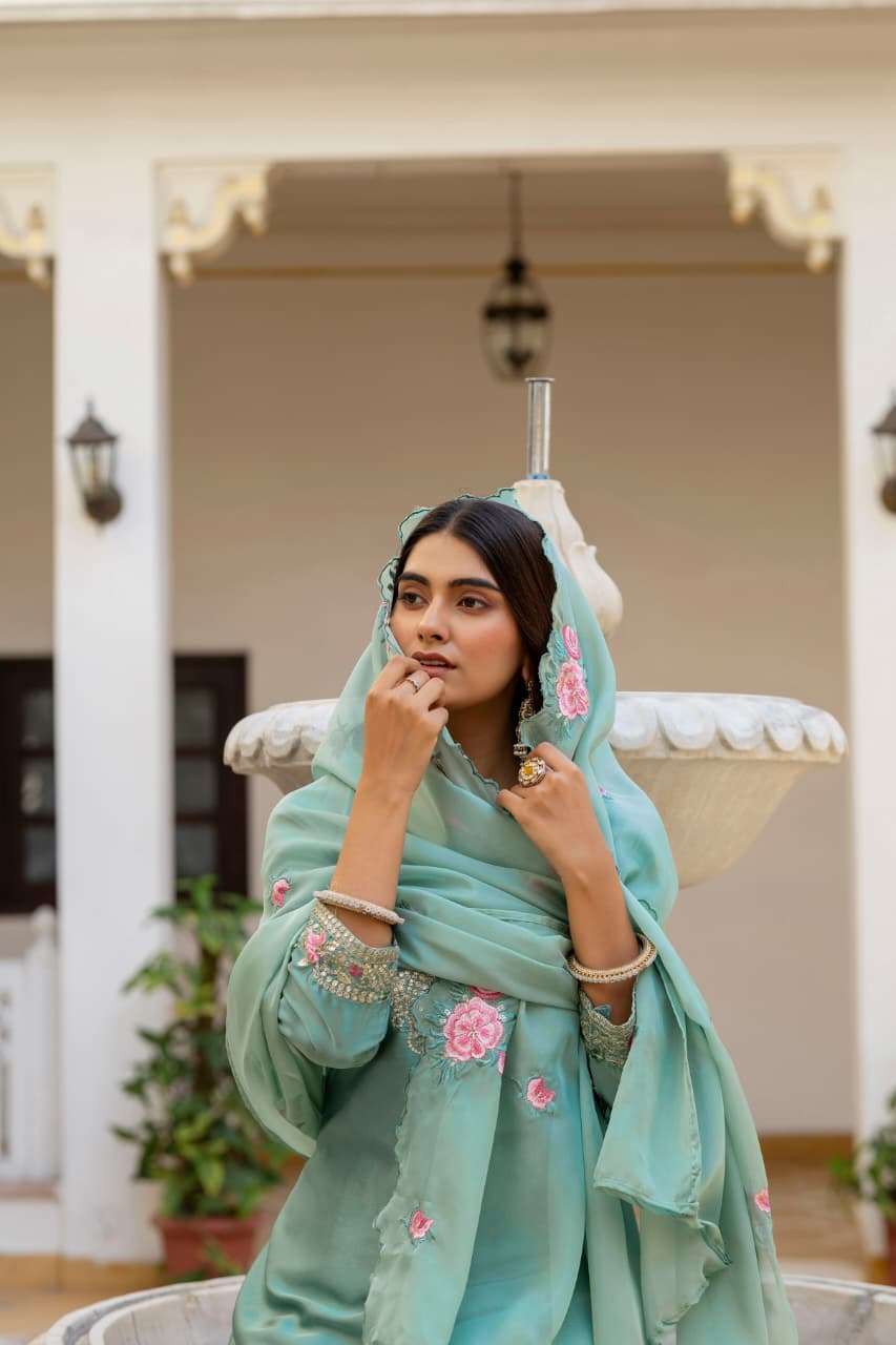 ALINA 2 BY ASLIWHOLESALE SATIN WITH SEQUENCE EMBROIDERY WORK DRESSES - 00264