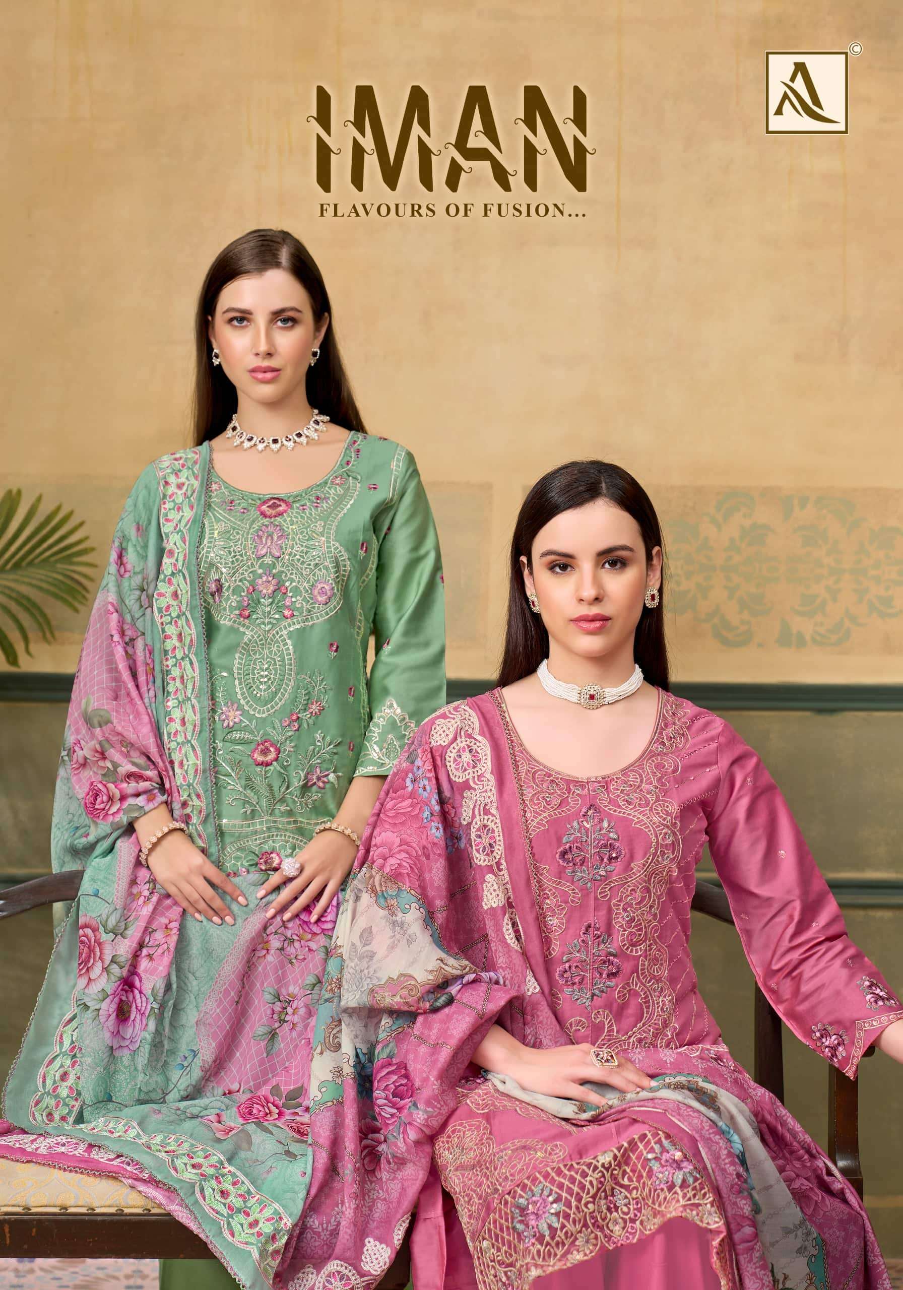 ALOK SUIT IMAN 01 TO 04 SERIES PREMIUM COTTON PRINTED DRESSES SET-00201