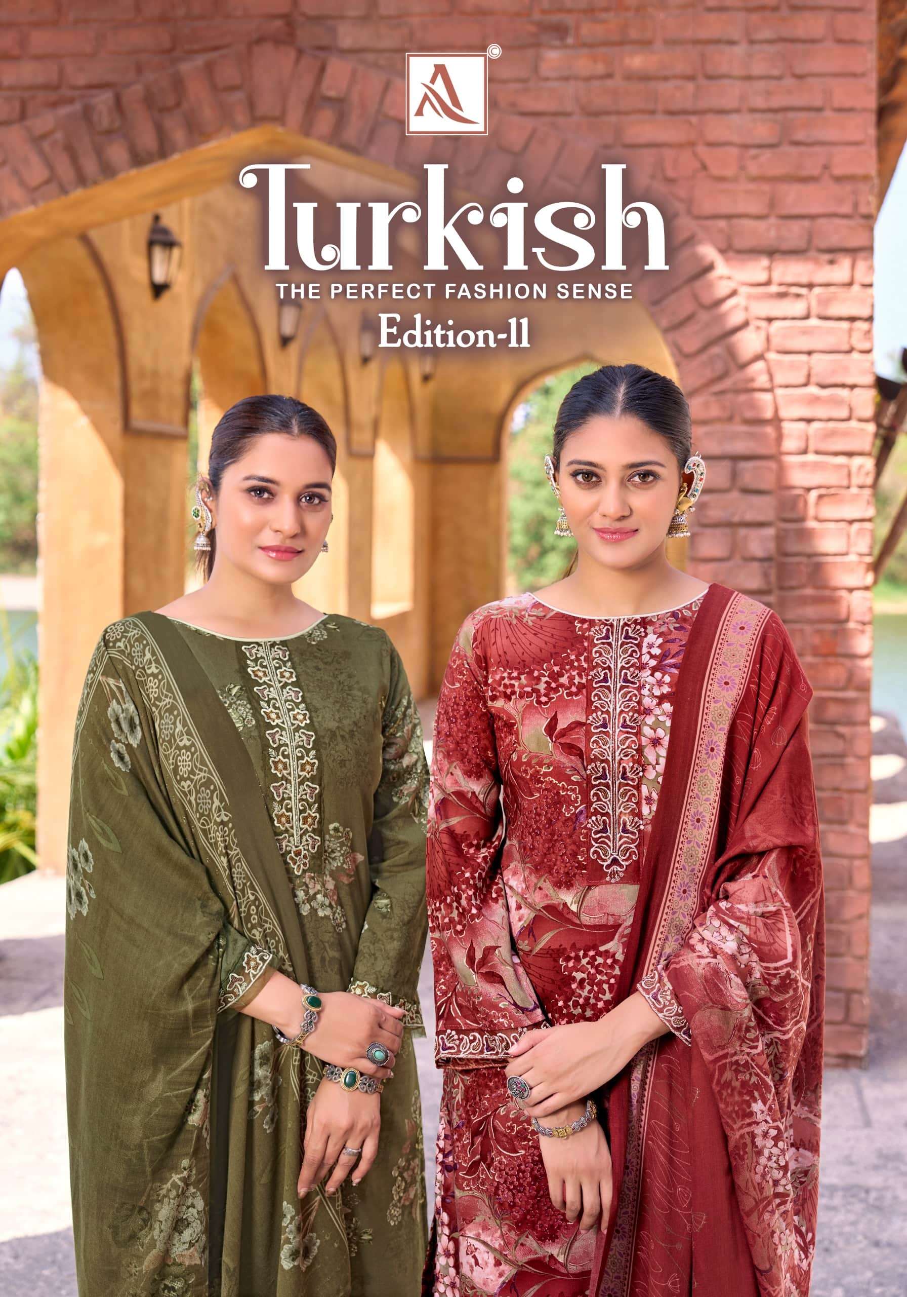 ALOK SUIT TURKISH VOL-11 01 TO 06 SERIES VISCOSE RAYON PRINTED DRESSES SET-00201