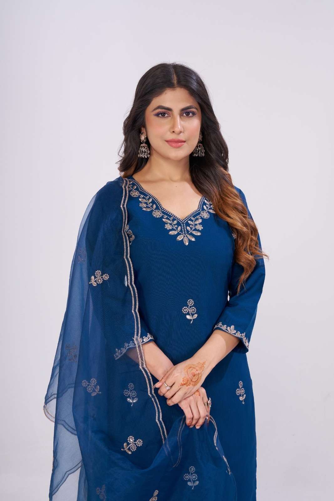 AURA HIT BY ASLIWHOLESALE COTTON BLEND WITH EMBRODEIRY WORK DRESSES - 00265
