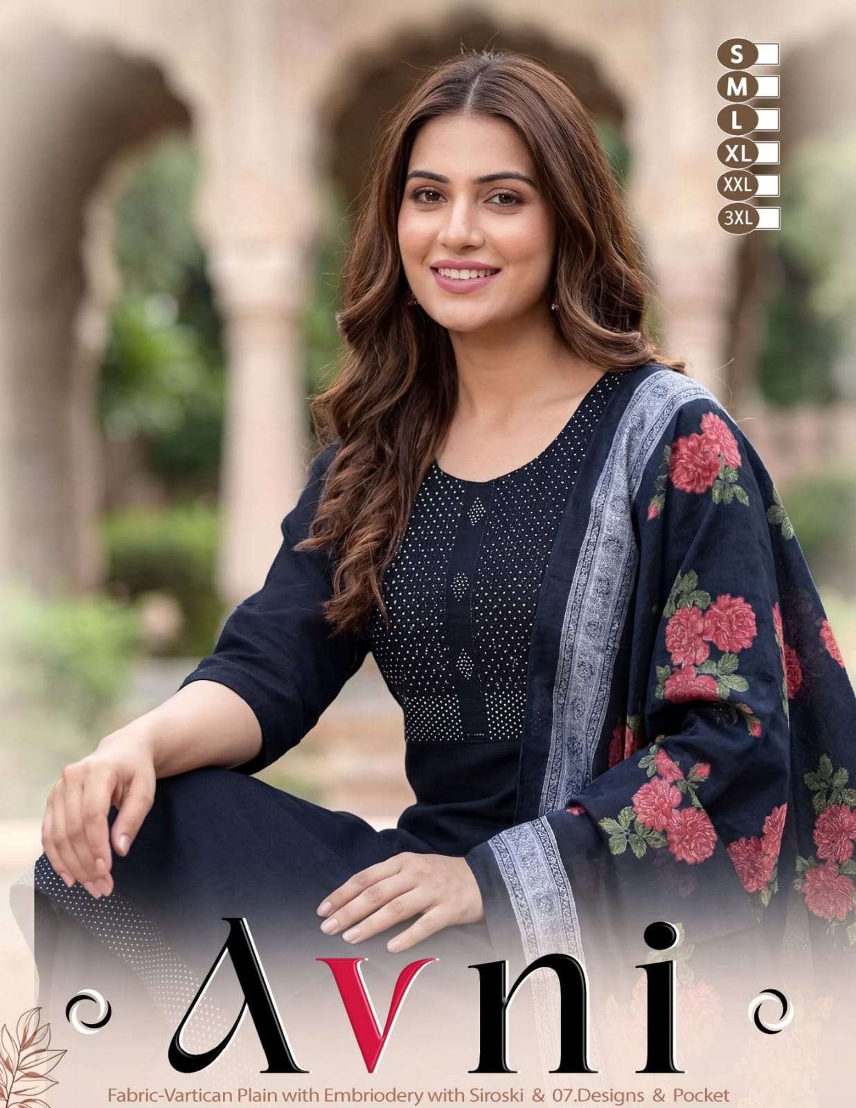 AVNI BY ASLIWHOLESALE VARTICAN PRINTED STITCHED DRESSES SET-00320