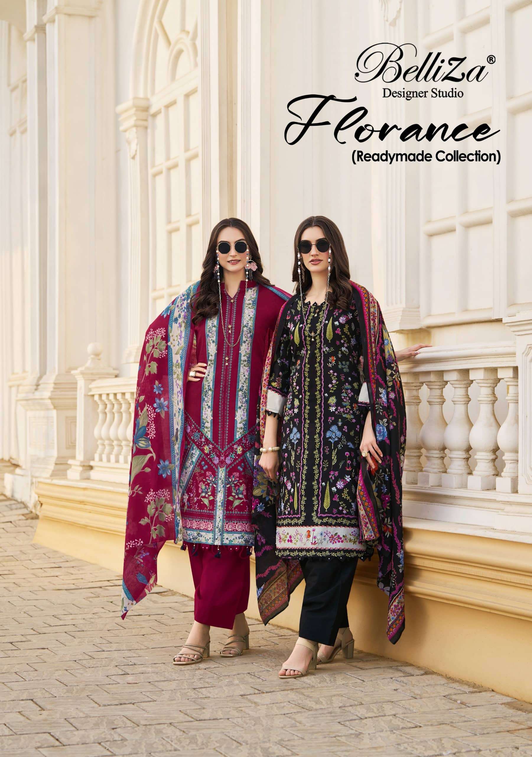BELLIZA FLORANCE  001 TO 008 SERIES COTTON PRINTED PAKISTANI DRESSES SET-00011