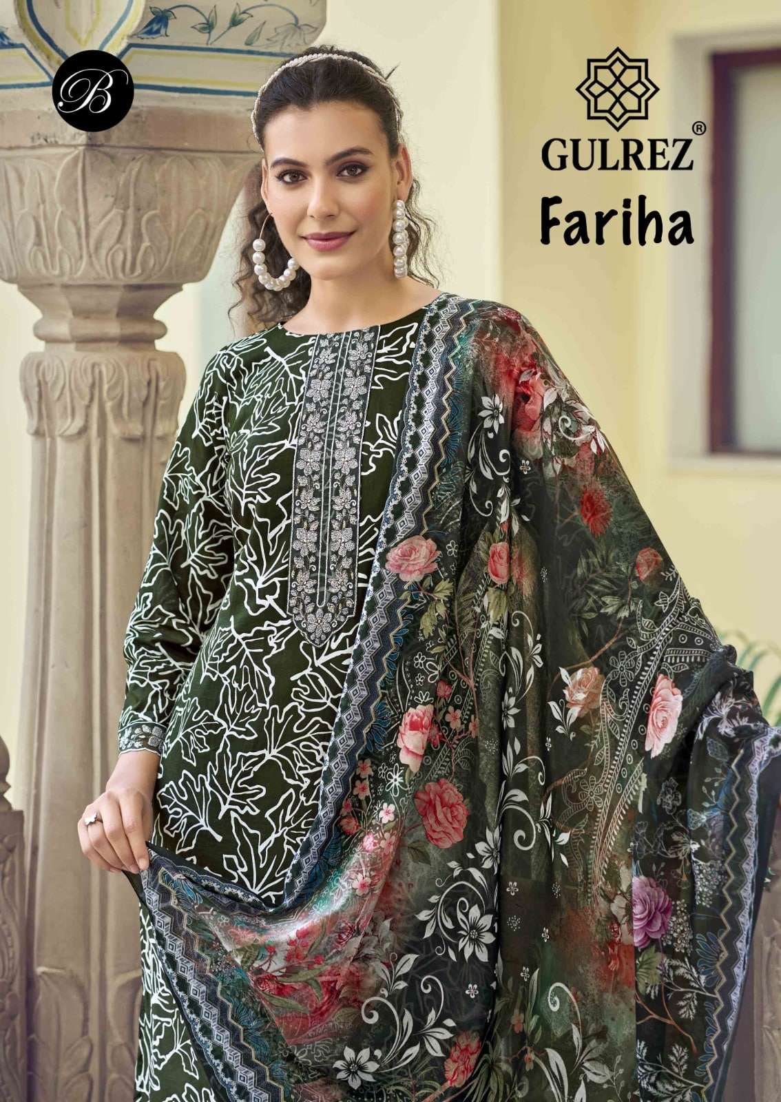 BELLIZA FARIHA 001 TO 006 SERIES PREMIUM COTTON UNSTITCHED PAKISTANI SUIT-00011