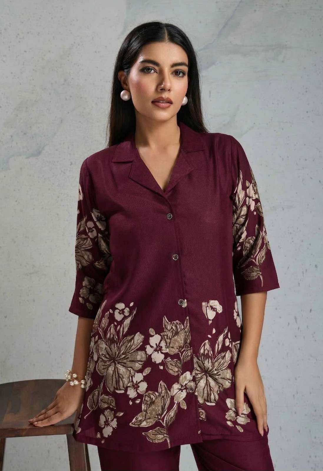 BLACKBERRY 2 BY ASLIWHOLESALE VISCOSE REYON STITCHED CO-ORD SET - 00264