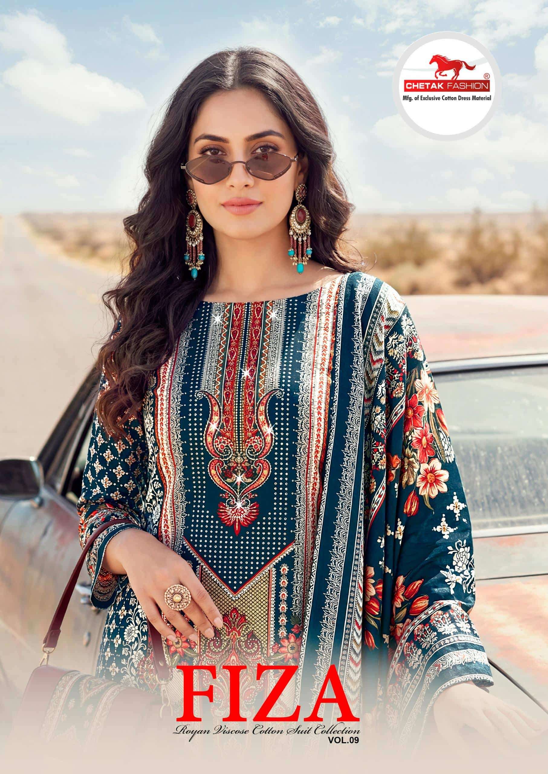 CHETAK FASHION FIZA VOL-09 1901 TO 1908 SERIES RAYON PRINTED UNSTITCHED DRESSES-00201