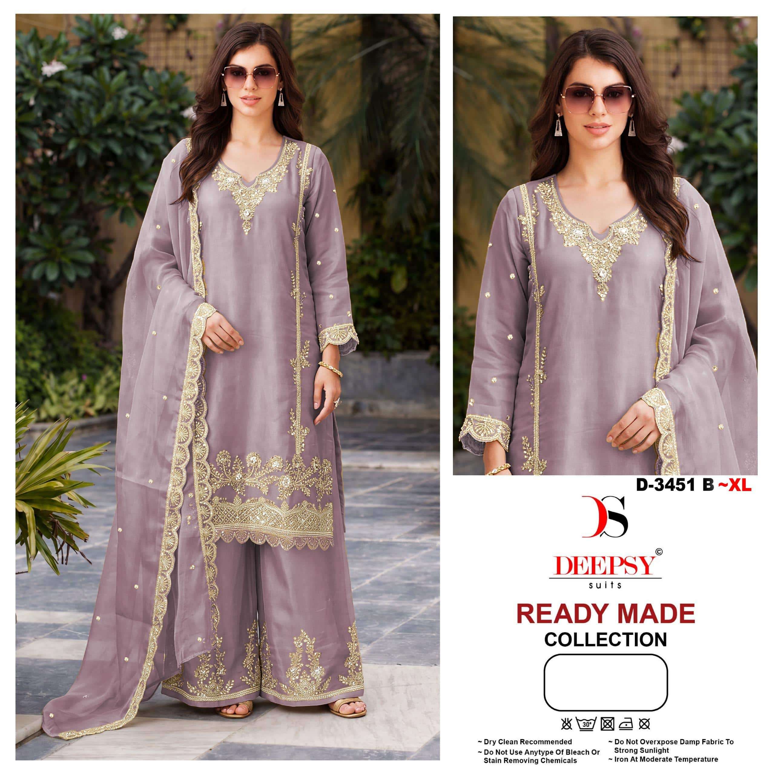 DEEPSY SUIT D-3451 A TO D SERIES MOSS SILK EMBROIDERY PAKISTANI DRESSES SET-00011