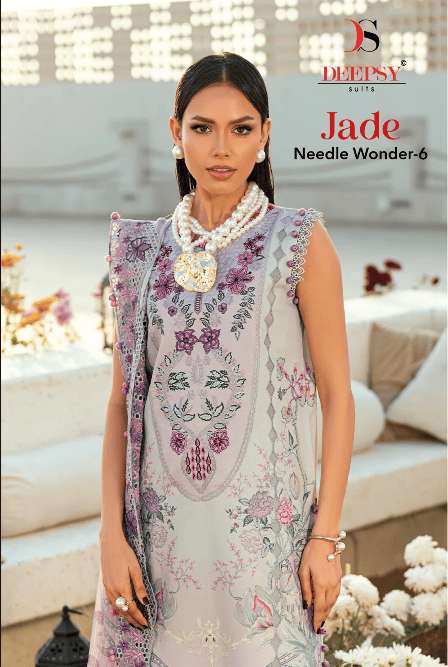 DEEPSY SUIT JADE NEEDLE WONDER VOL-06 1881 TO 1888 SERIES COTTON PRINTED PAKISTANI SUIT-00201