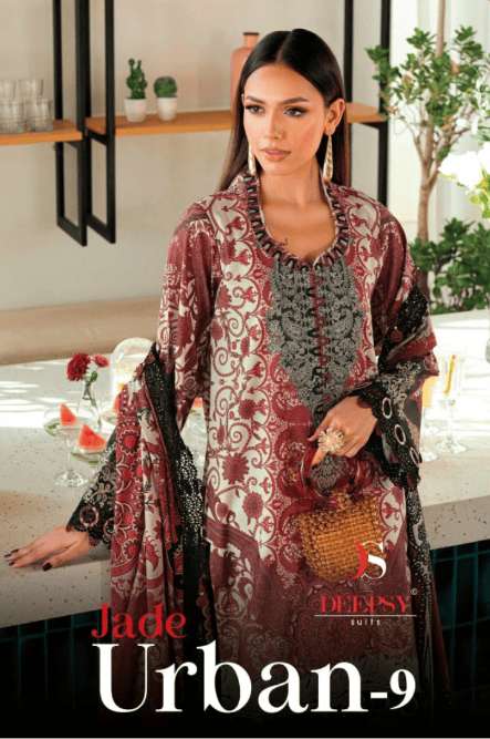 DEEPSY SUIT JADE URBAN VOL-09 1861 TO 1868 SERIES COTTON EMBROIDERY SUIT-00201