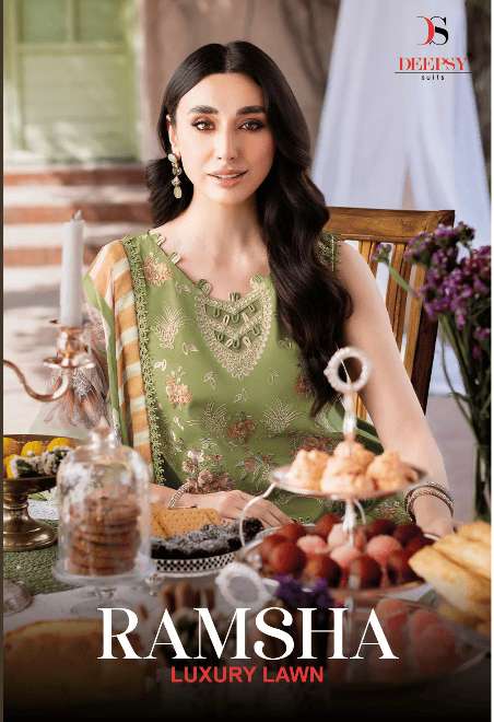 DEEPSY SUIT RAMSHA 1771 TO 1776 SERIES COTTON EMBROIDERY PAKISTANI SUIT SET-00201