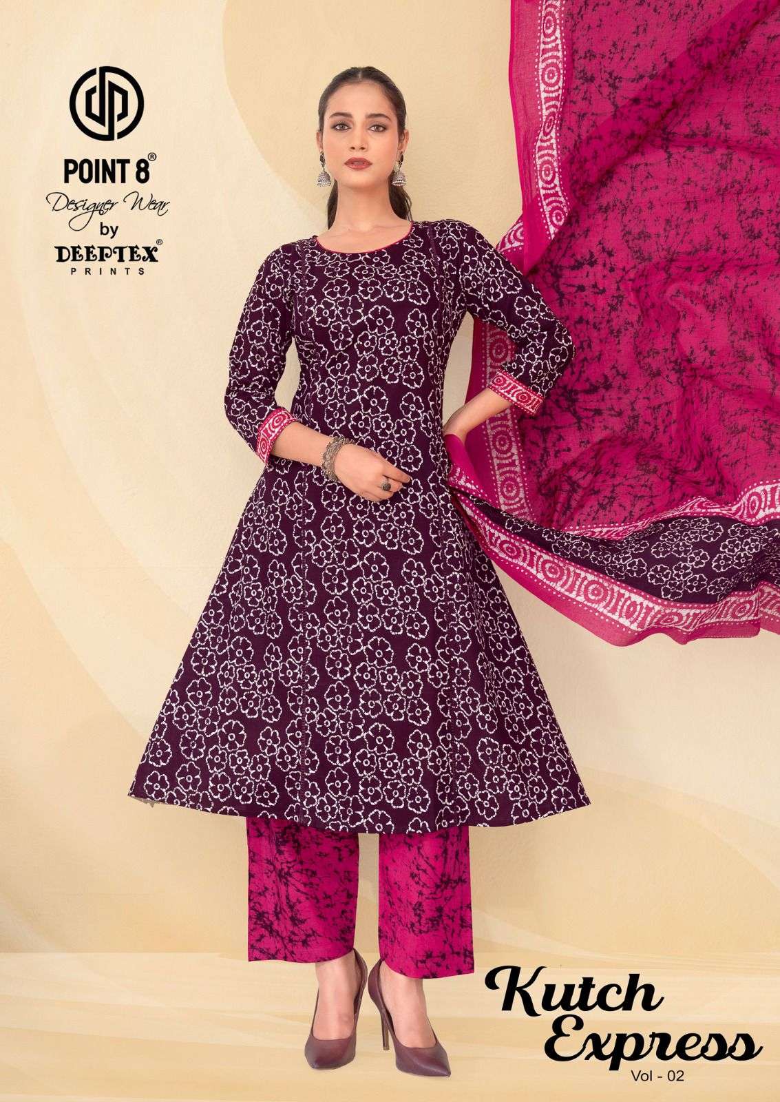 DEEPTEX KUTCH EXPRESS VOL-2 2001 TO 2008 SERIES COTTON PRINTED ANARKALI SUIT-00015