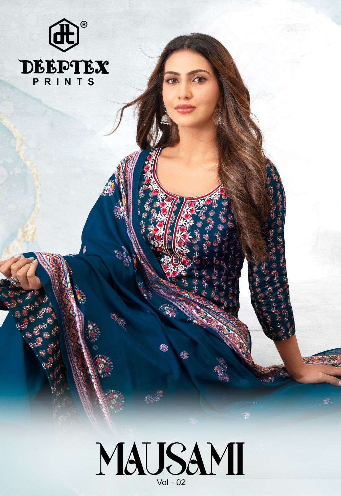 DEEPTEX MAUSAMI VOL-2 JAAM SATIN PREMIUM PRINTED UNSTITCHED SUIT-00015