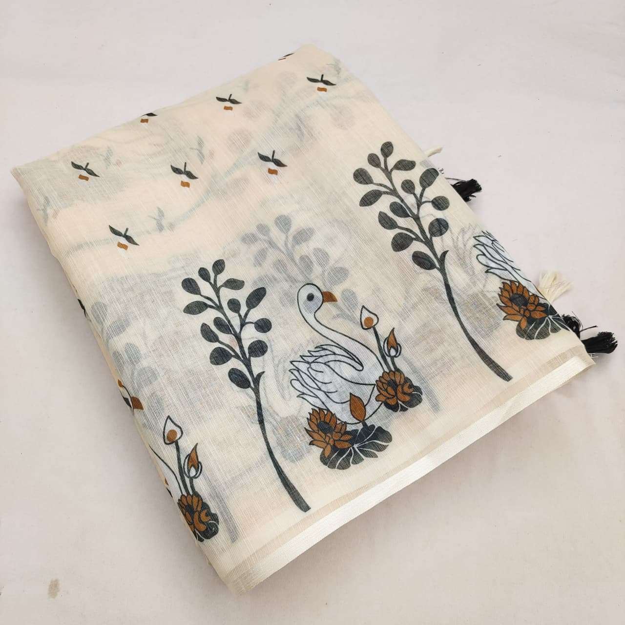 DEVYANI VOL-187 BY ASLIWHOLESALE LINEN COTTON PRINTED SAREES-00259