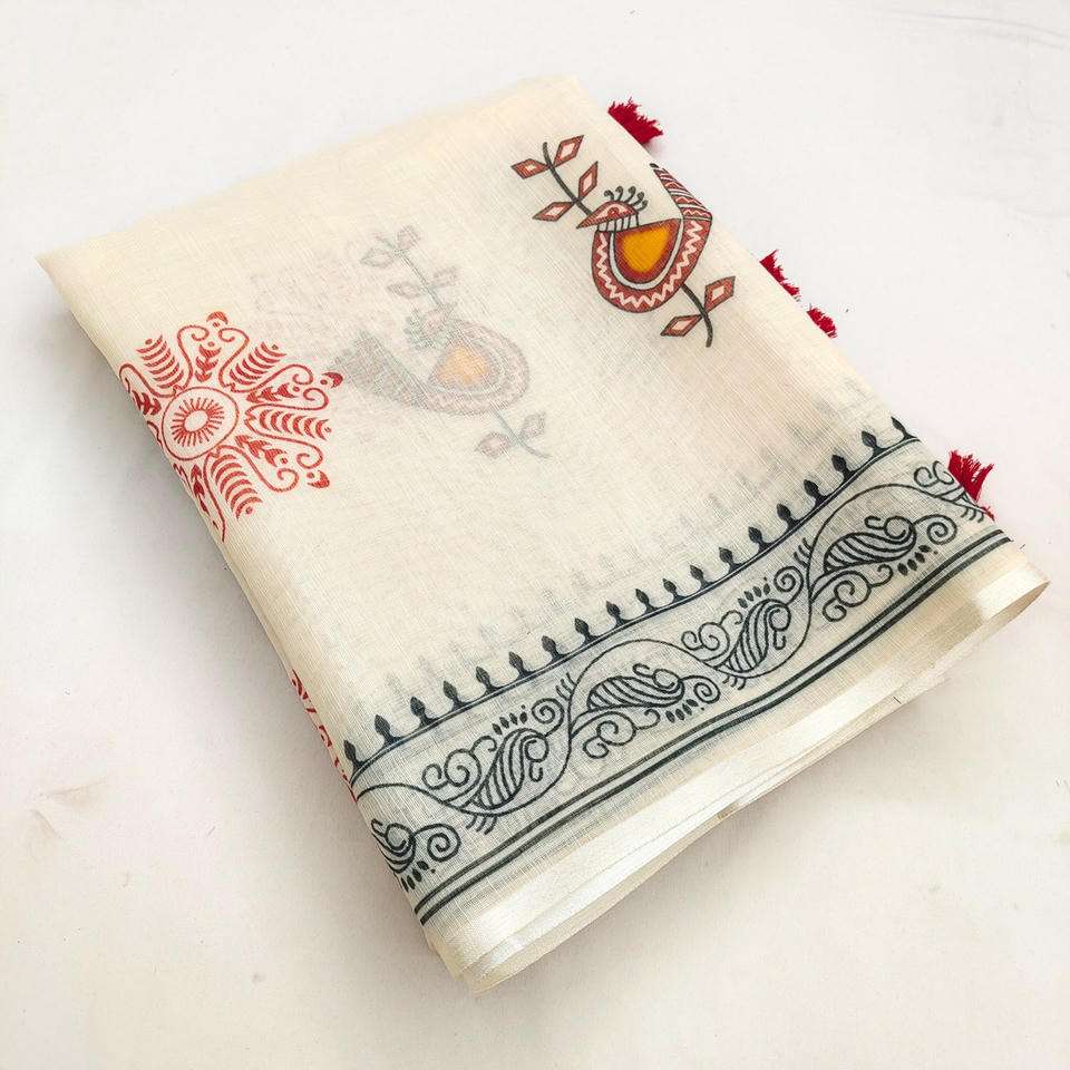 DEVYANI VOL-192 BY ASLIWHOLESALE LINEN PRINTED SAREES-00259