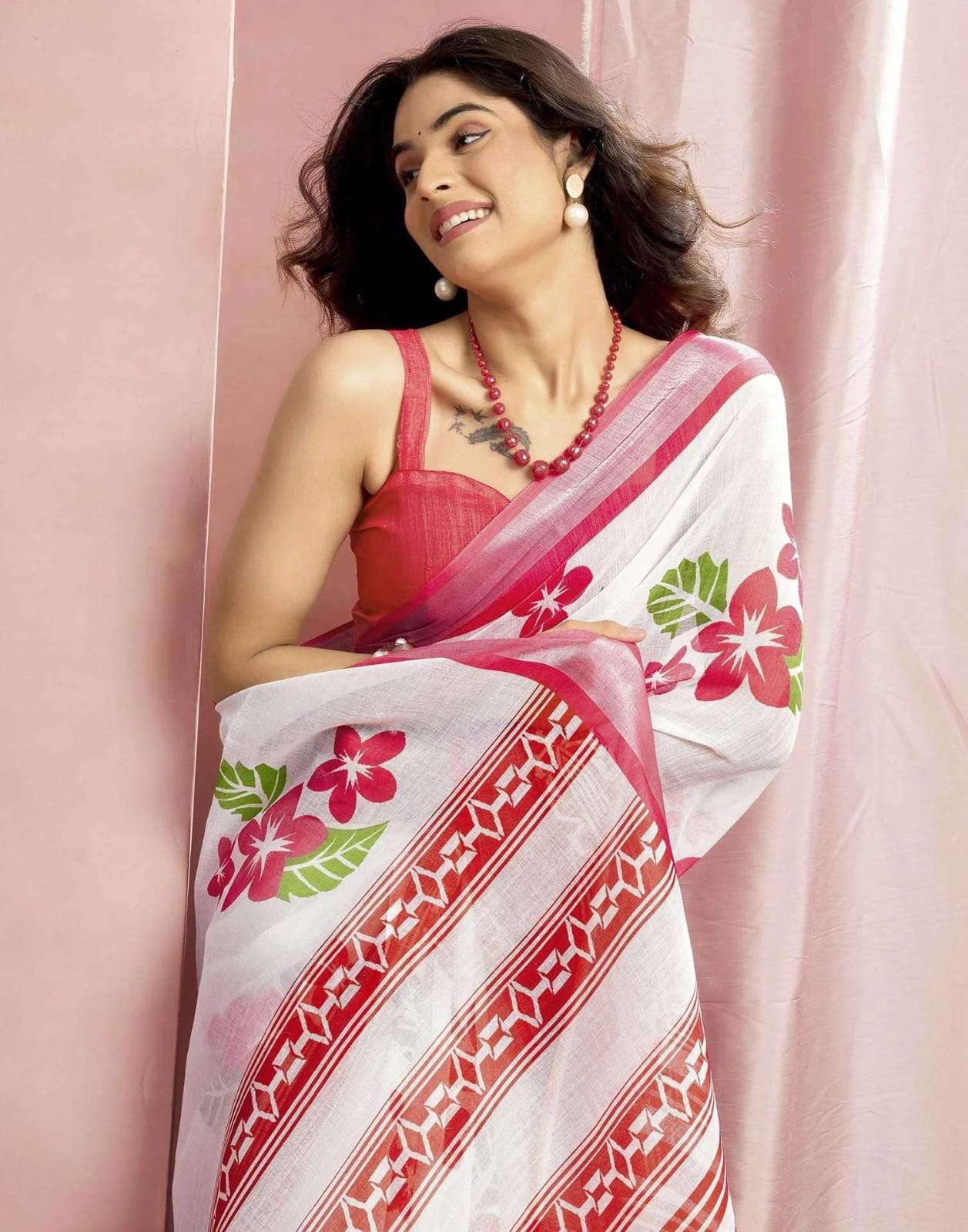 DEVYANI VOL-208 BY ASLIWHOLESALE LINEN COTTON PRINTED SAREES - 00259