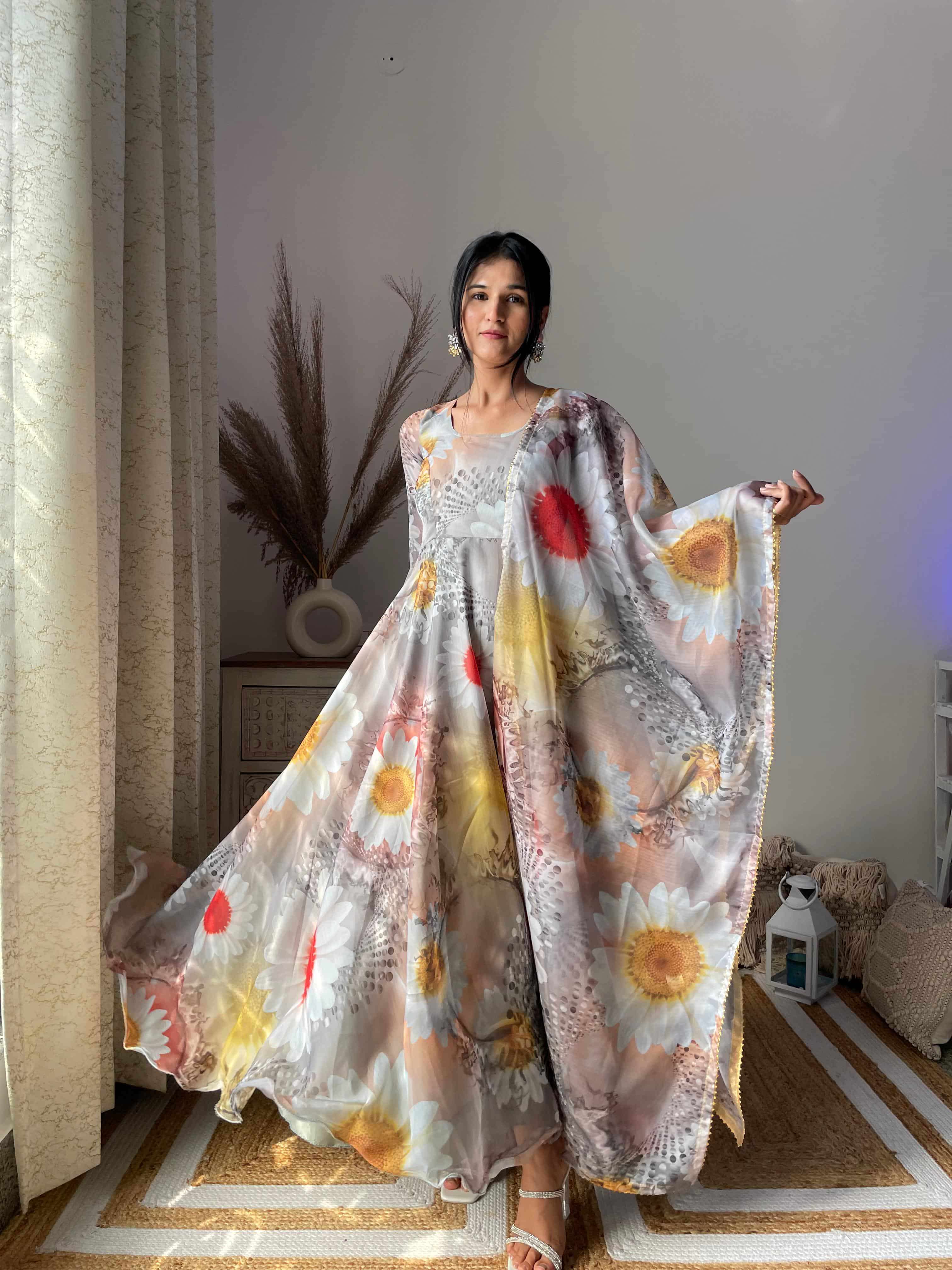 DN-290 BY ASLIWHOLESALE ORGANZA SILK PRINTED ANARKALI DRESSES-00232
