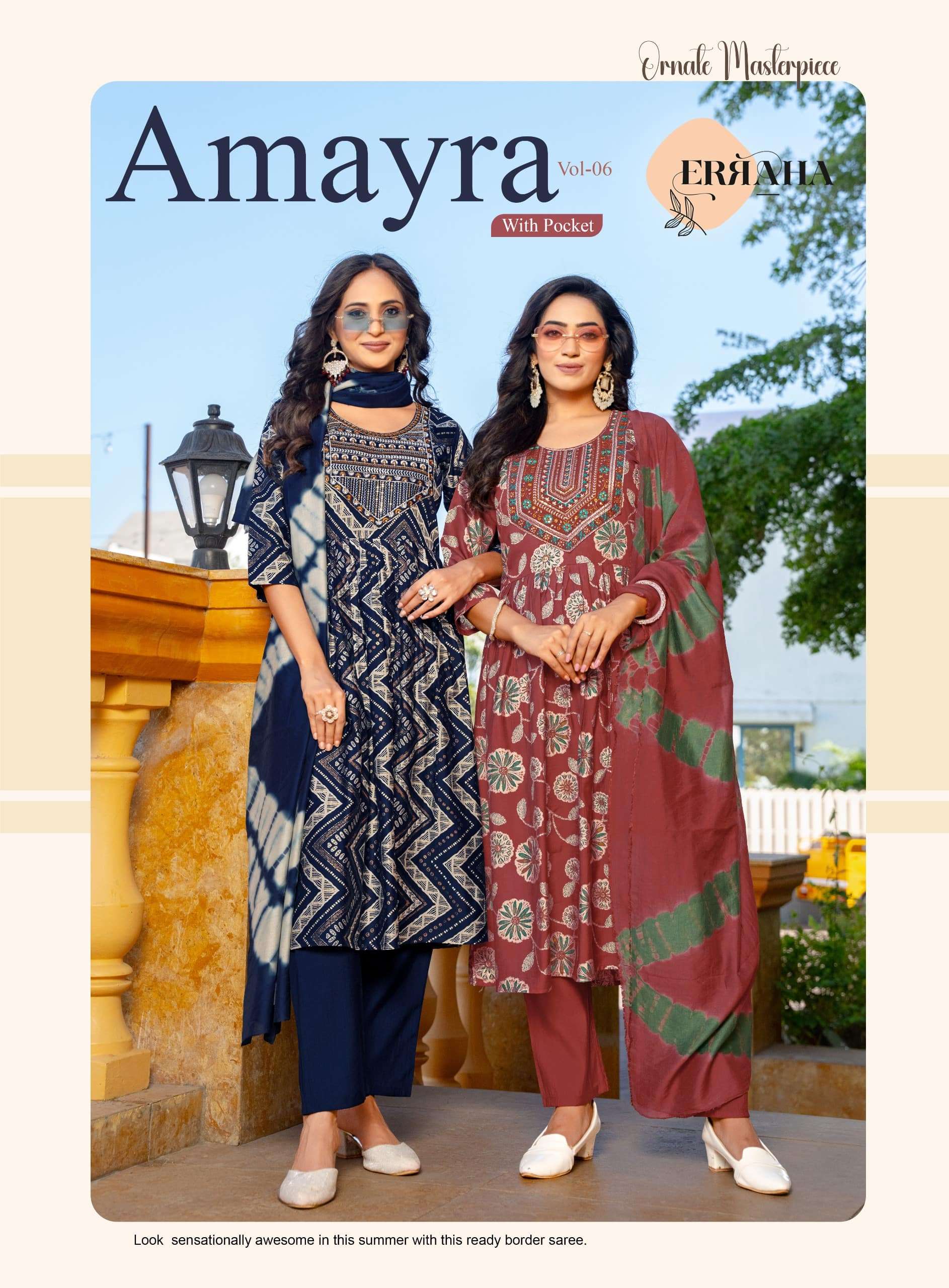 ERRAHA AMAYRA VOL-6 VATICAN FOIL PRINTED STITCHED SUITS SET-00325