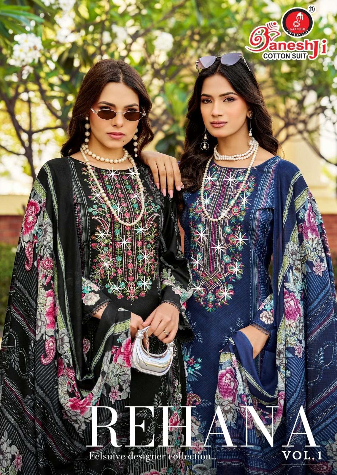 GANESHJI REHANA VOL-01 1001 TO 1008 SERIES COTTON PRINTED UNSTITCHED PAKISTANI SUIT-00015