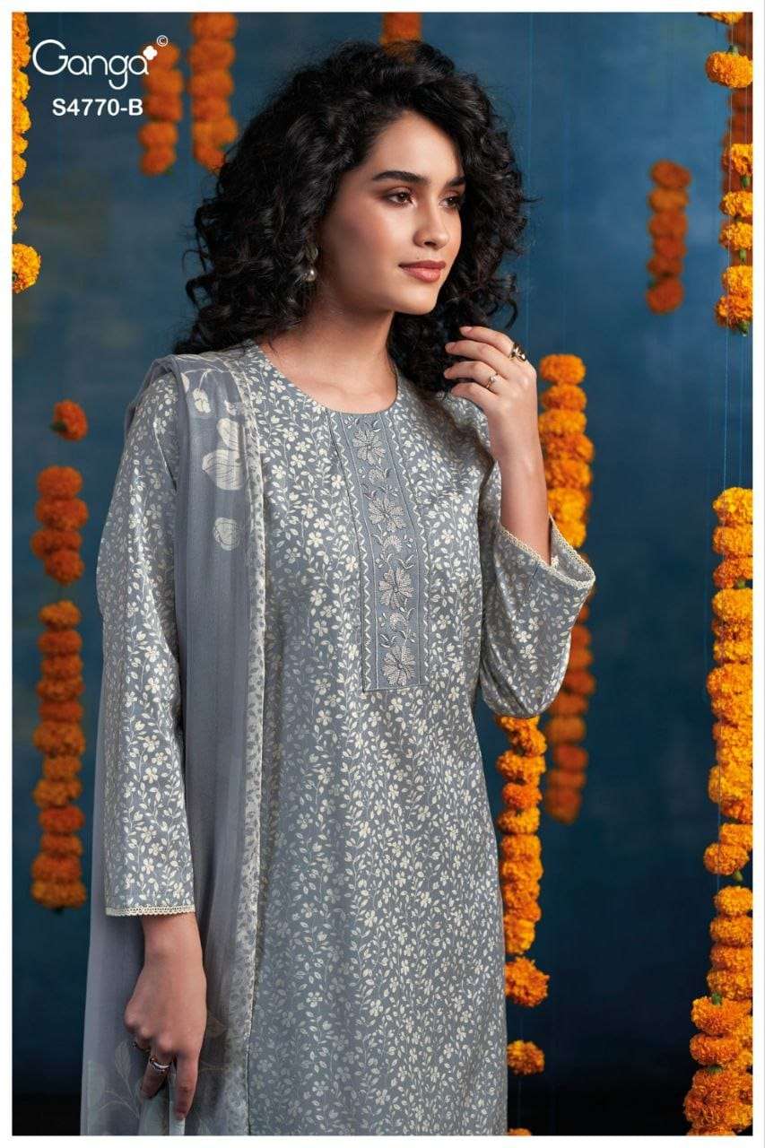 GANGA FASHIO BLAISE S- 4770 SERIES COTTON PRINTED DRESSES - 00252