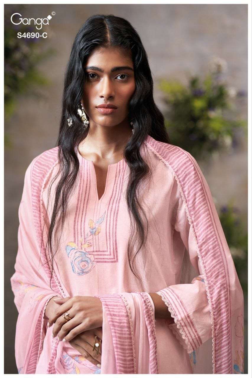 GANGA FASHION AHAANA S-4690 SERIES COTTON PREMIUM DRESSES - 00262