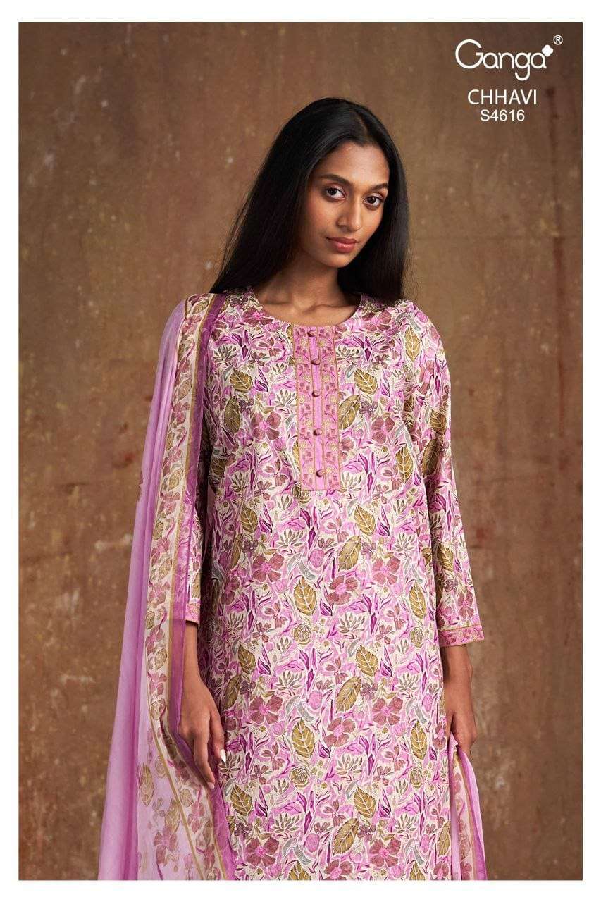 GANGA FASHION CHHAVI S-4616 SERIES COTTON PRINTED PREMIUM DRESSES-00252