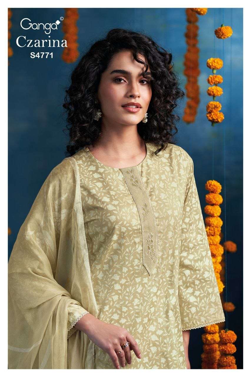 GANGA FASHION CZARINA S-4771 SERIES COTTON PRINTED DRESSES - 00262