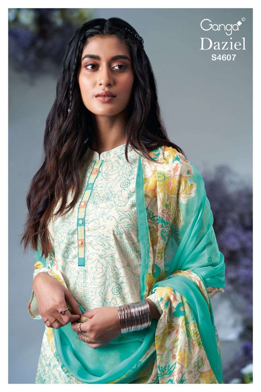 GANGA FASHION DAZIEL S-4607 SERIES COTTON PREMIUM PRINTED SUIT SET-00252