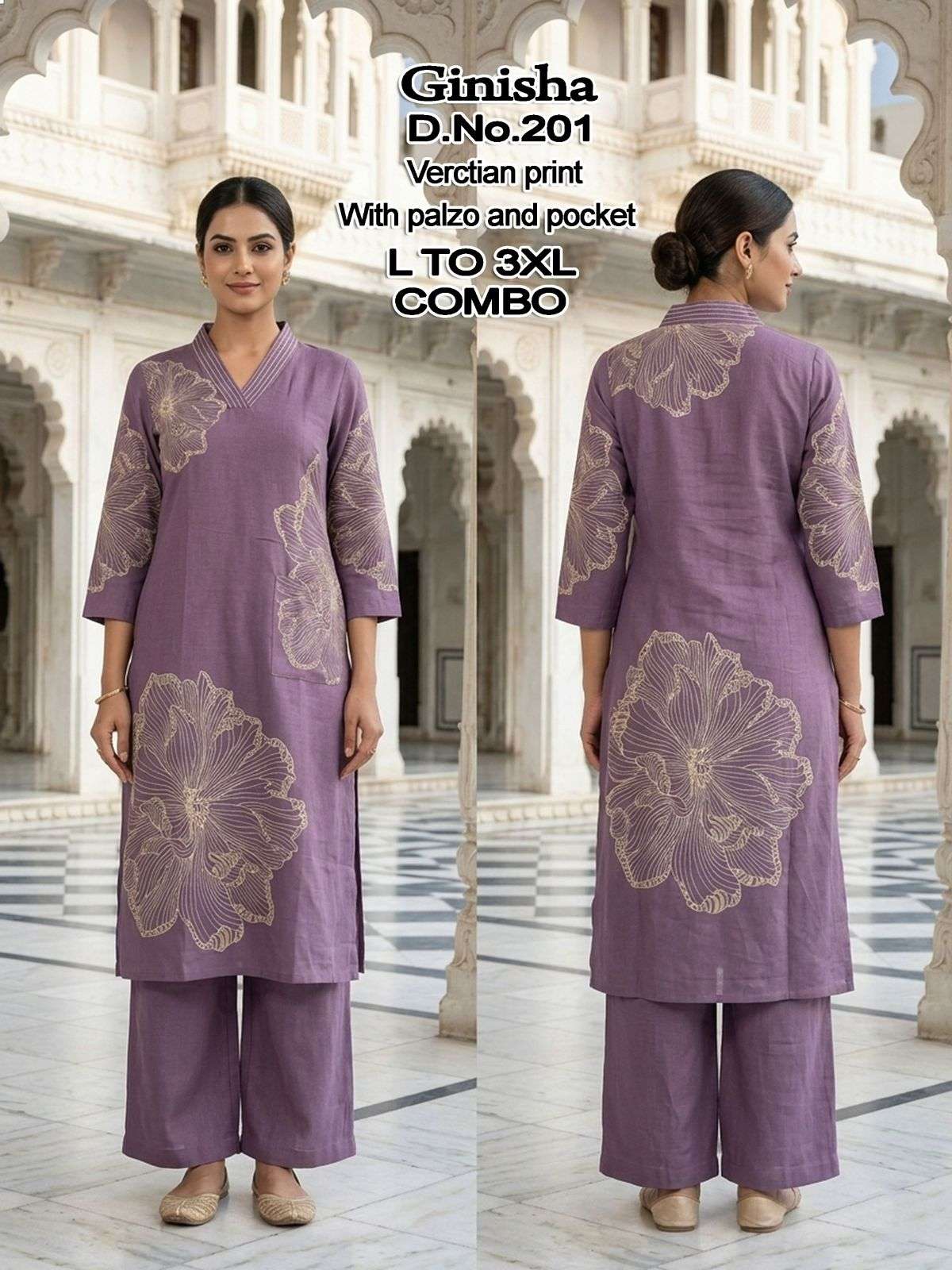 GINISHA BY ASLIWHOLESALE VATICAN SILK PRINTED STITCHED KURTIS-00320