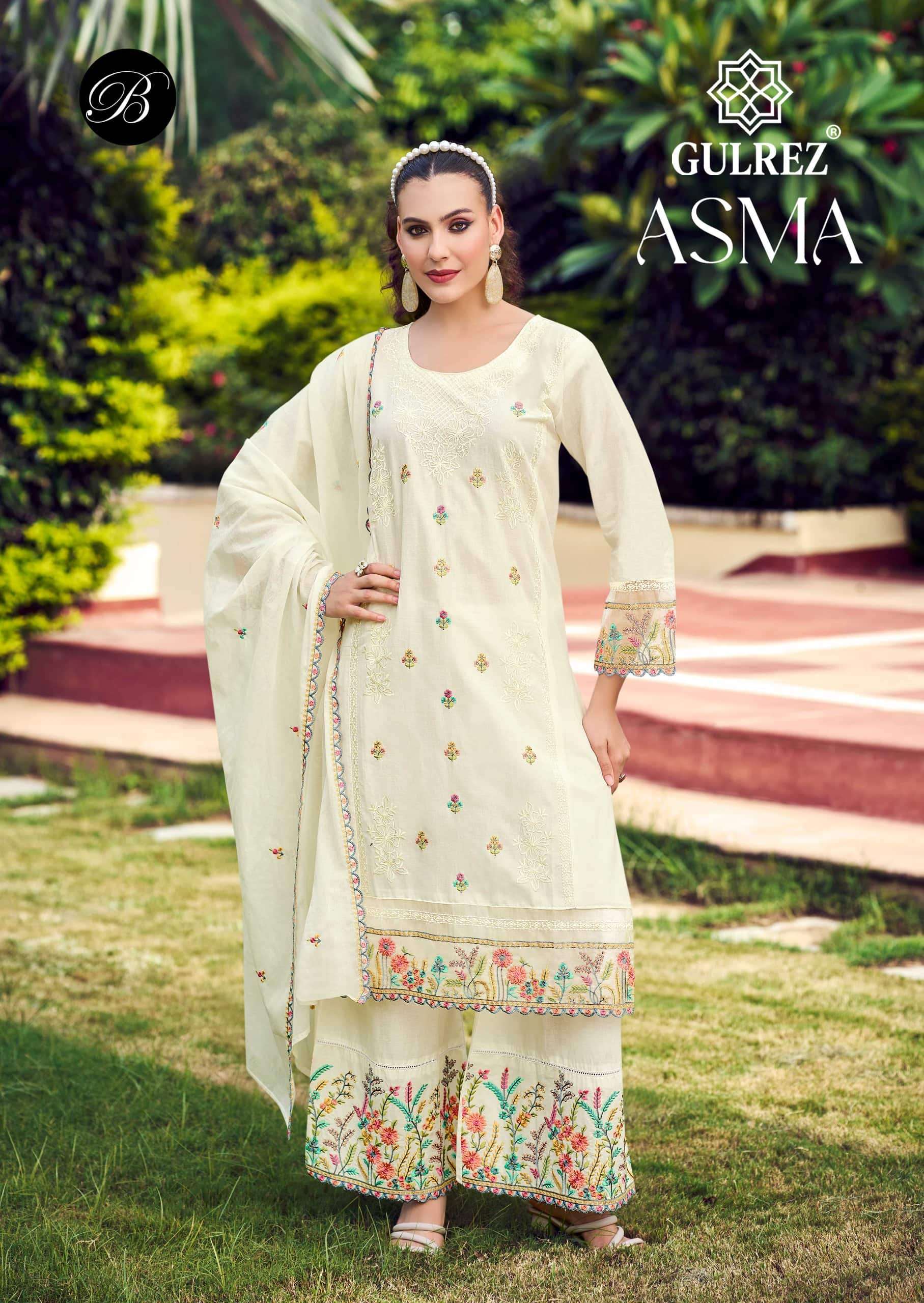GULREZ ASMA 001 TO 004 SERIES PREMIUM COTTON STITCHED PAKISTANI SUIT SET-00011