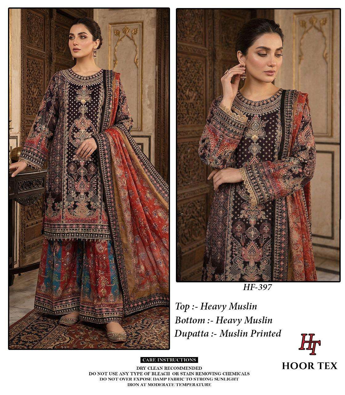 HOOR TEX HF-397 MUSLIN EMBROIDERY STITCHED PAKISTANI DRESSES-00020